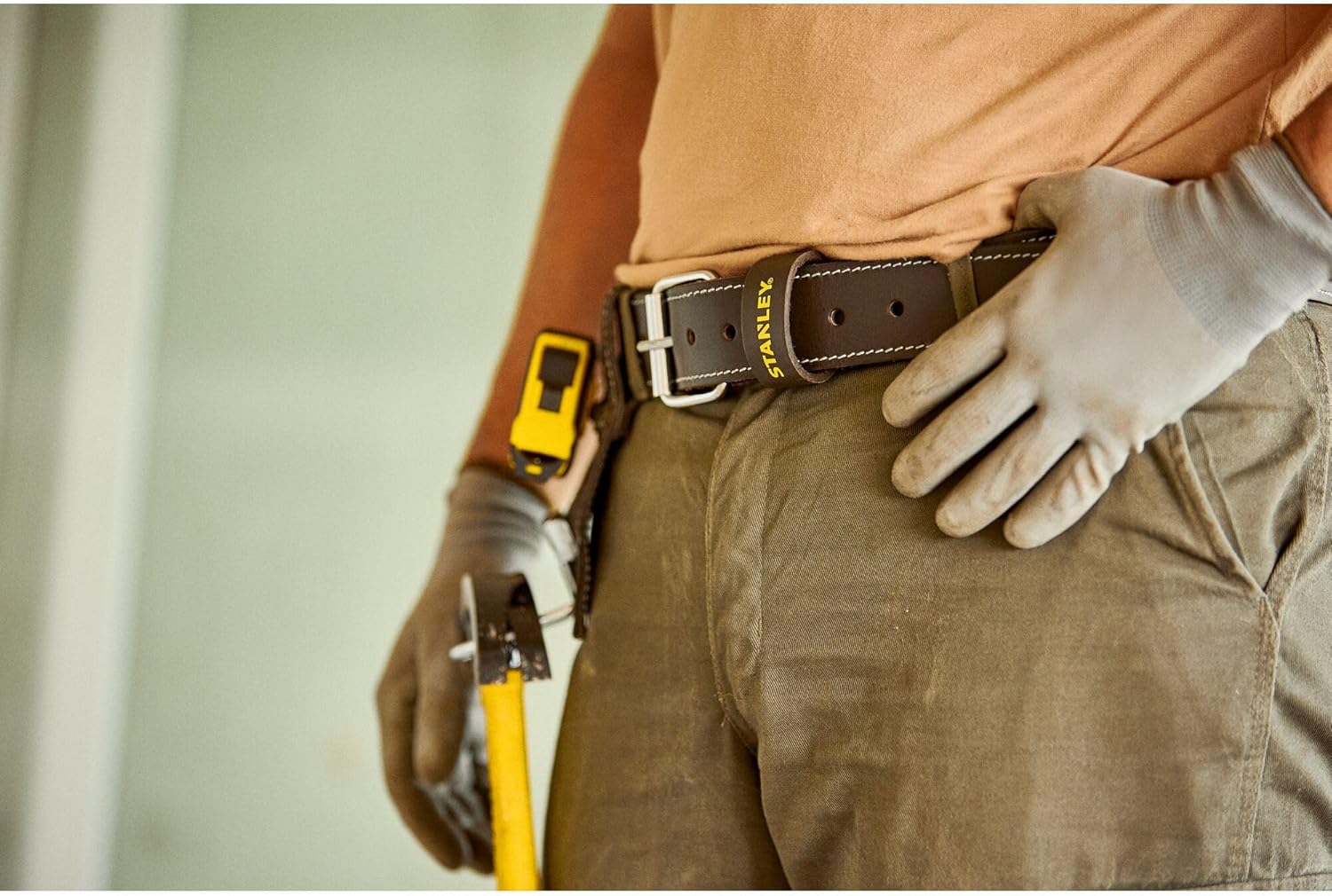 Thumbnail 5 de Stanley STST1-80119 Dark Brown Leather Tool Belt with Adjustable Roller Buckle