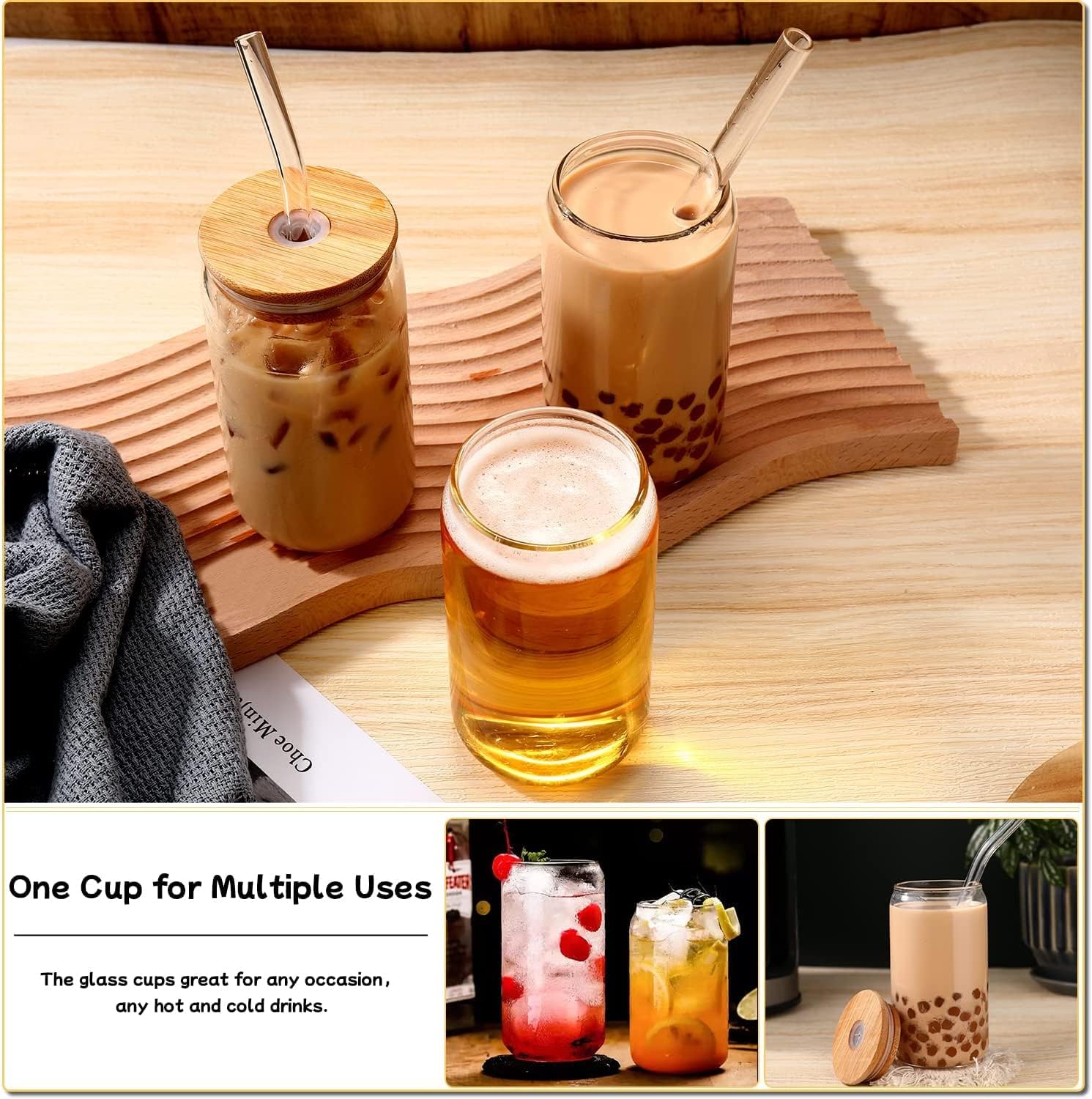 Detalle 2 de DWTS DANWEITESI 16oz Glass Cups 🥤