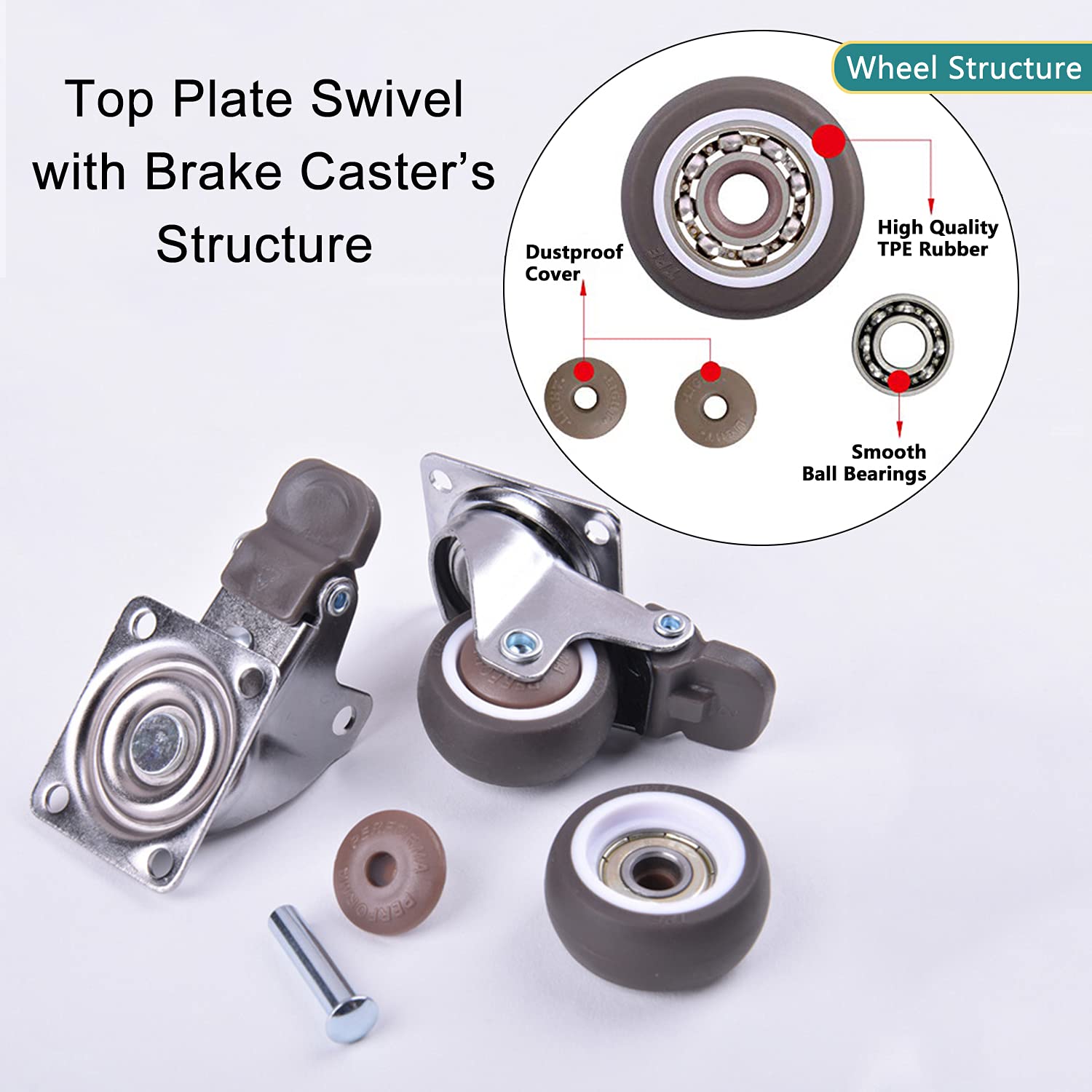 Detalle de Casoter Swivel Caster Set, 2-inch