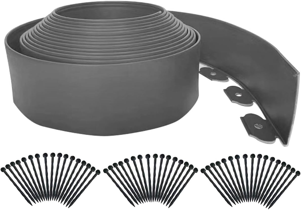 Detalle de shsyue HG0749-H Garden Edging Kit, 33 ft, 4 in High, 50 Stakes