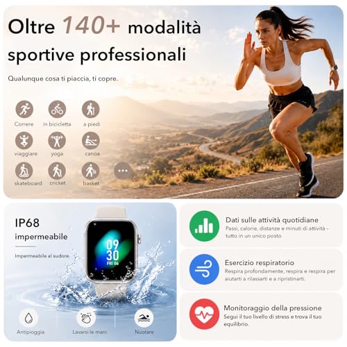 Thumbnail 5 de AOYBWK Smartwatch Uomo Donna 1.85": fitness completo, notifiche e chiamate Bluetooth