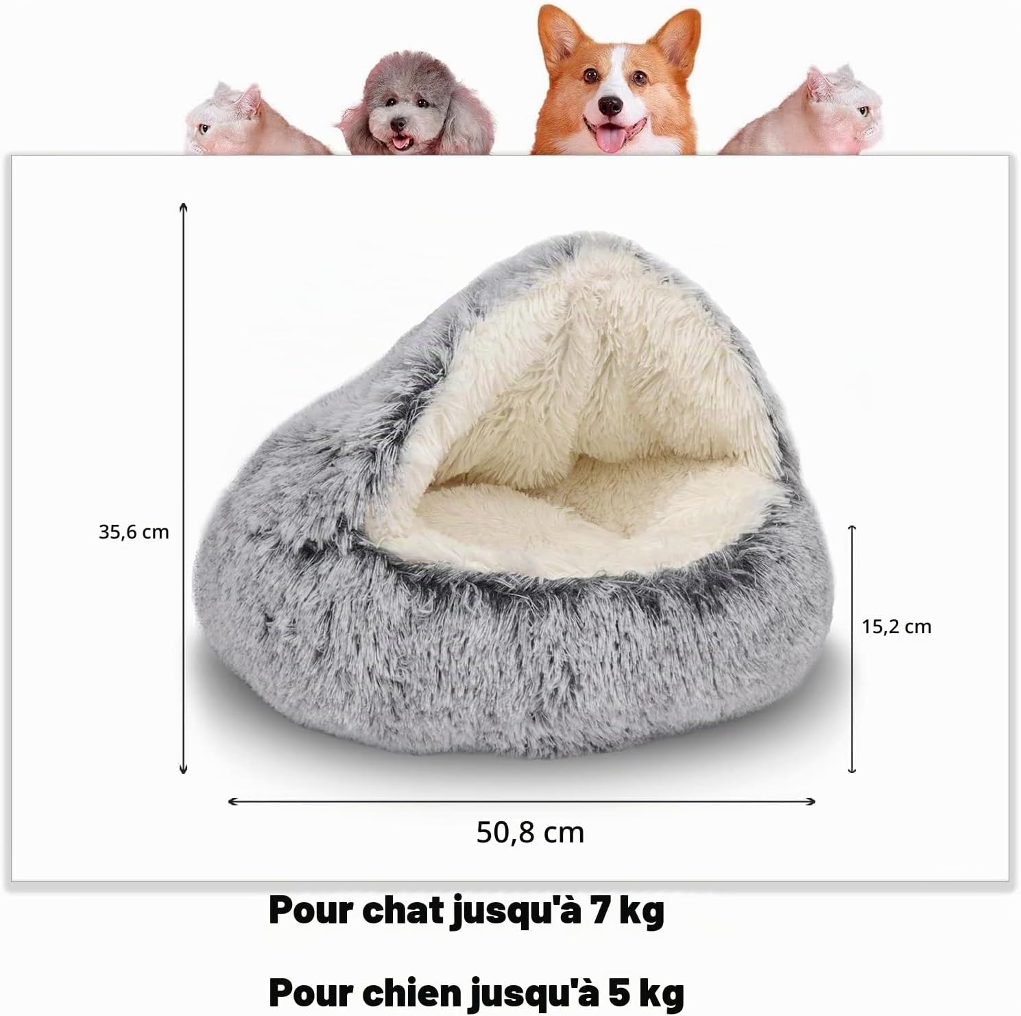 Thumbnail 1 de SHJOEE pluche dierenmand 50 x 50 cm, rond en antislip