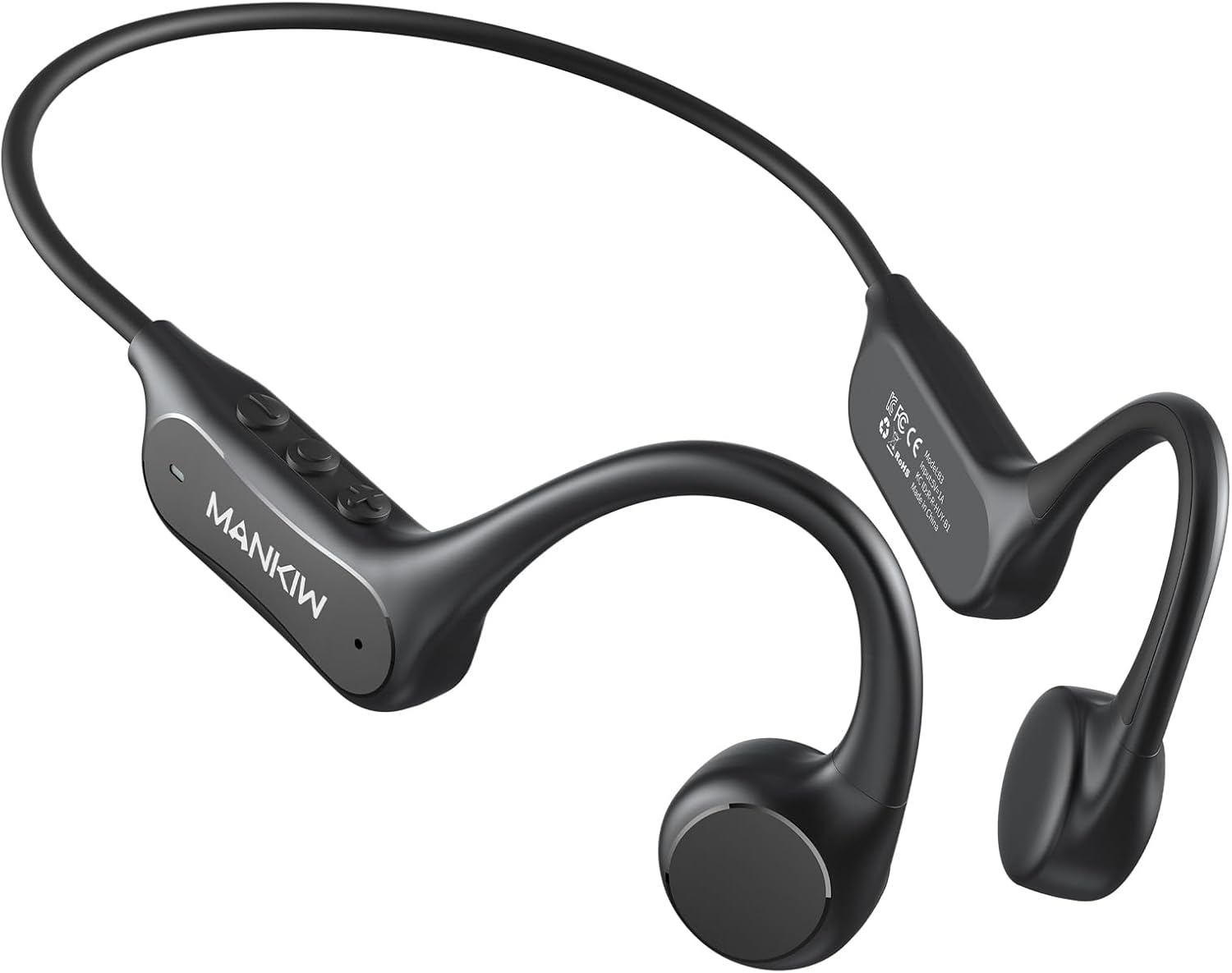 Detalle de MANKIW Knochenschall Bluetooth 6.0 Open-Ear Sportkopfhörer mit USB-C Schnellladung (IPX5)