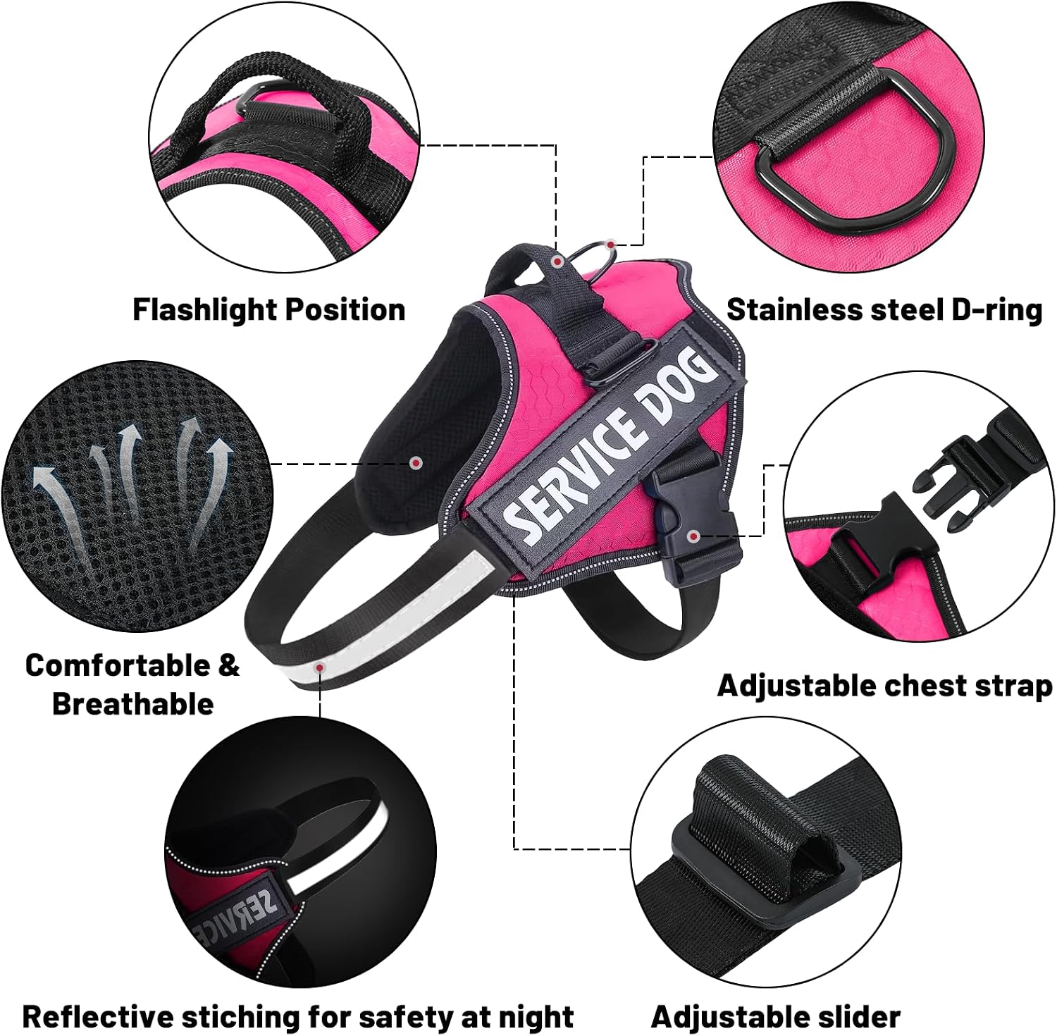 Thumbnail 2 de Belababy Soft No Pull Dog Harness (Small) with Adjustable Assistance Service Vest & Reflective Outdoor Training Strap