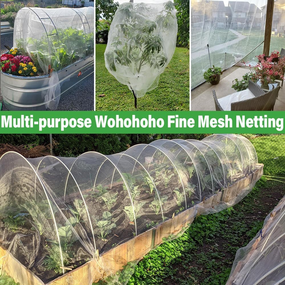 Thumbnail 5 de Wohohoho Garden Insect Mesh Netting 10ft x 16ft (3m x 5m): Ultra-Fine Plant Covers for Garden Protection