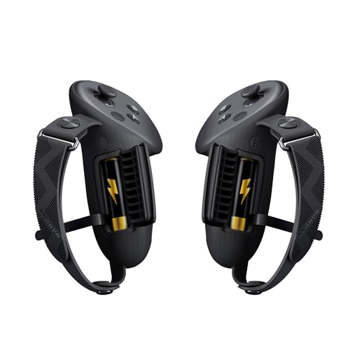 Detalle de AMVR Funda de agarre para mando Meta/Oculus Quest 3/3S (tamaño estándar), con tapa de batería y protector