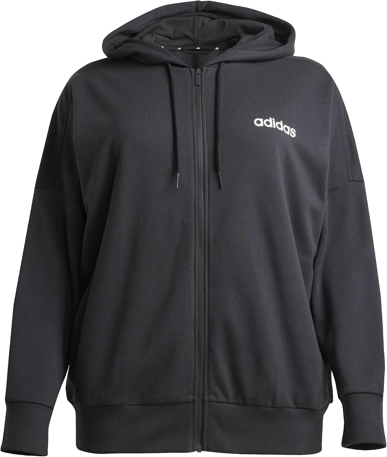 Detalle de adidas Women’s Essentials Linear French Terry Kapuzenjacke für Damen – mit verstellbarer Kapuze