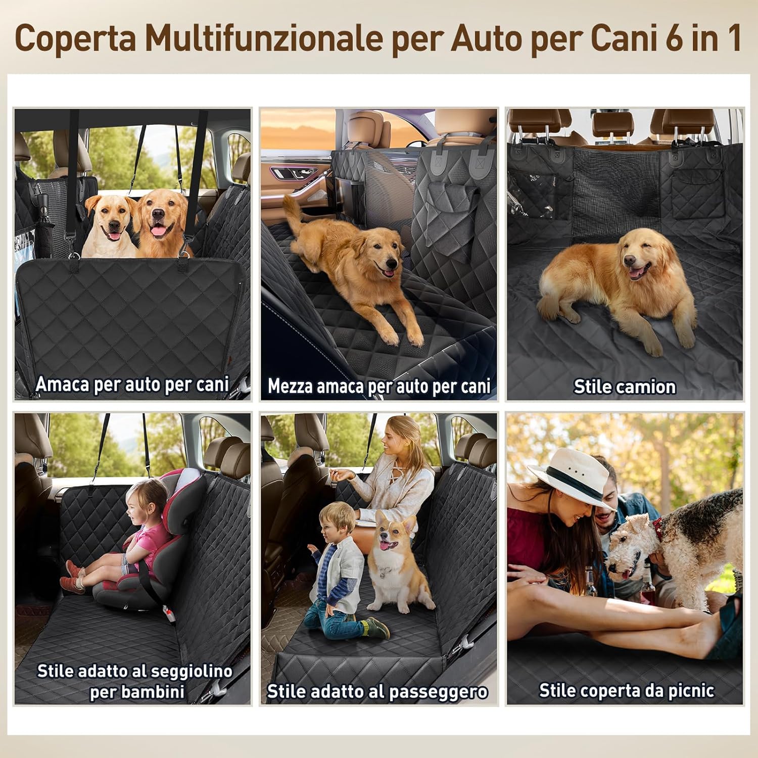 Thumbnail 5 de Gimars Telo Auto per Cani 157×137 cm
