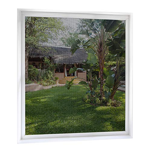 Detalle de MYCARBON 2 Pcs Mosquitera para Ventana Autoadhesiva 150x180 cm Negra – Protección eficaz contra insectos sin perforar