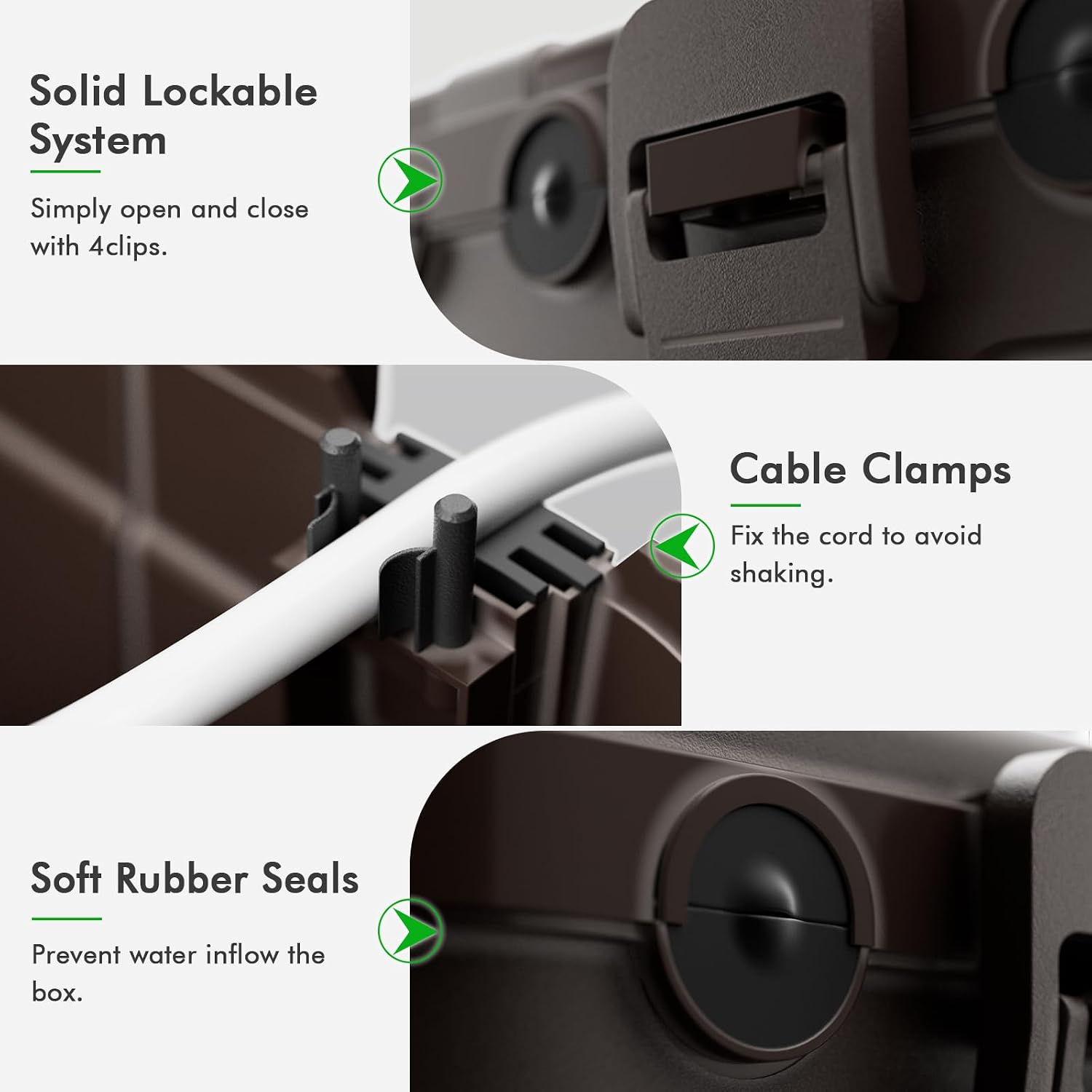 Detalle de RESTMO Extra Large Weatherproof Electrical Box Cover (IP54) for Outdoor Extension Leads and Power Connections