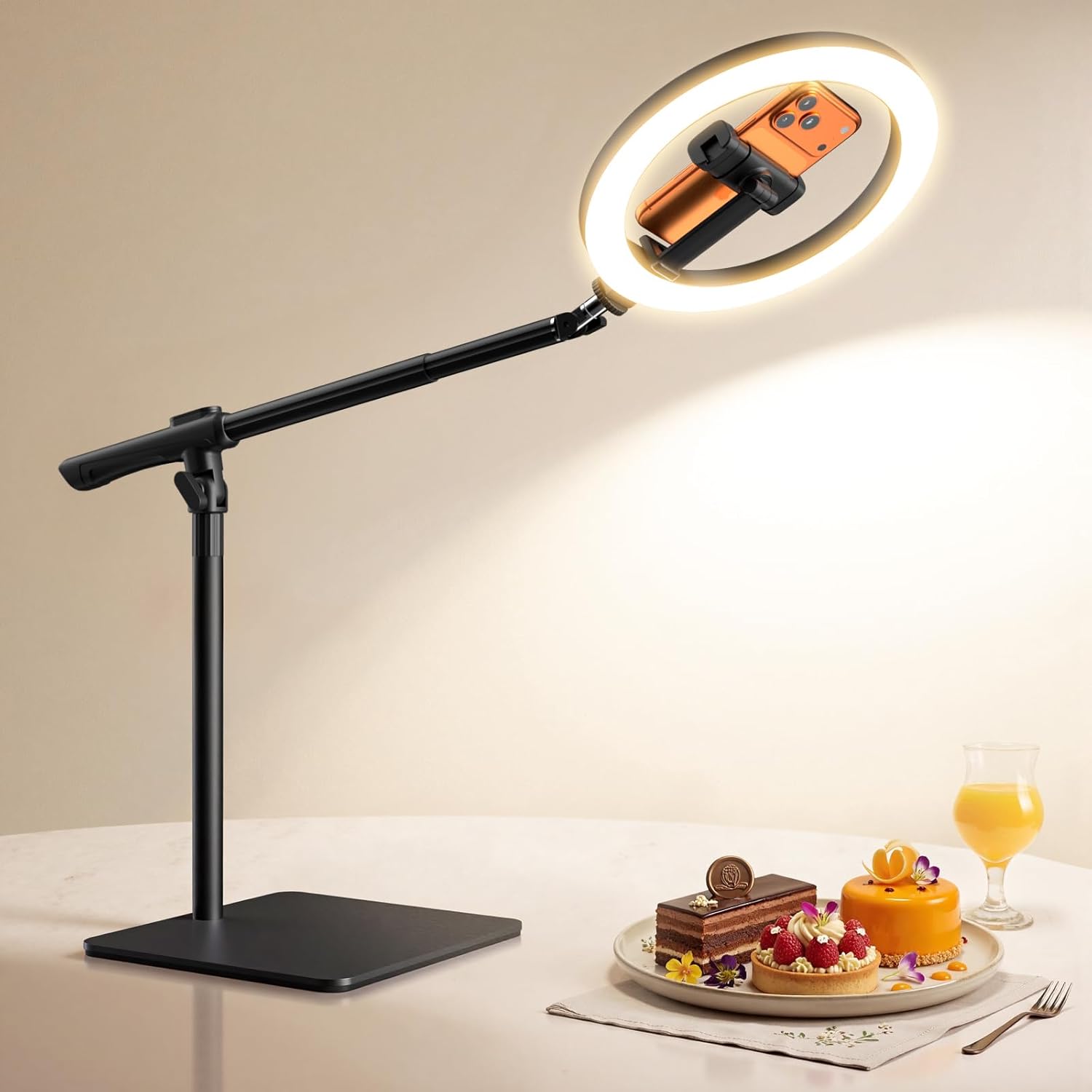 LUXSURE Ring Light for Desk with Stand