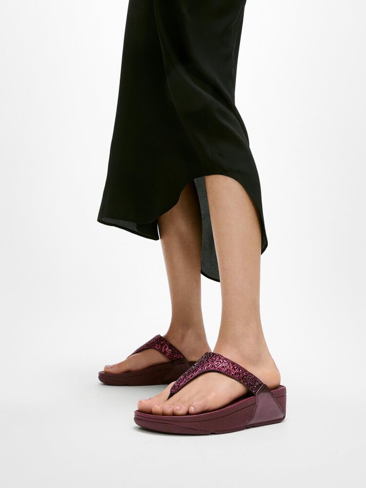 Detalle 2 de Fitflop Lulu Sandales À Tige D'orteil ornées de cristal – Confort ergonomique pour Femme