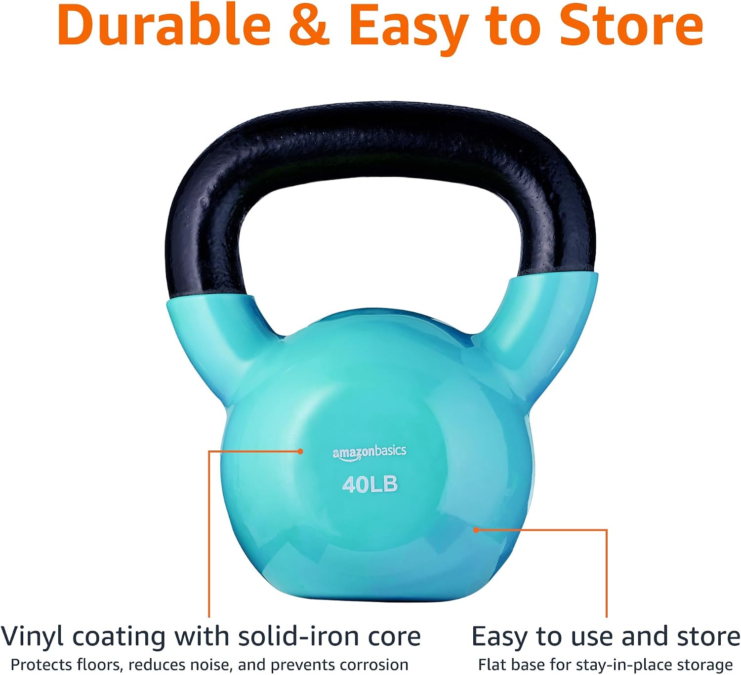 Detalle de Amazon Basics Vinyl Kettlebell ⚙