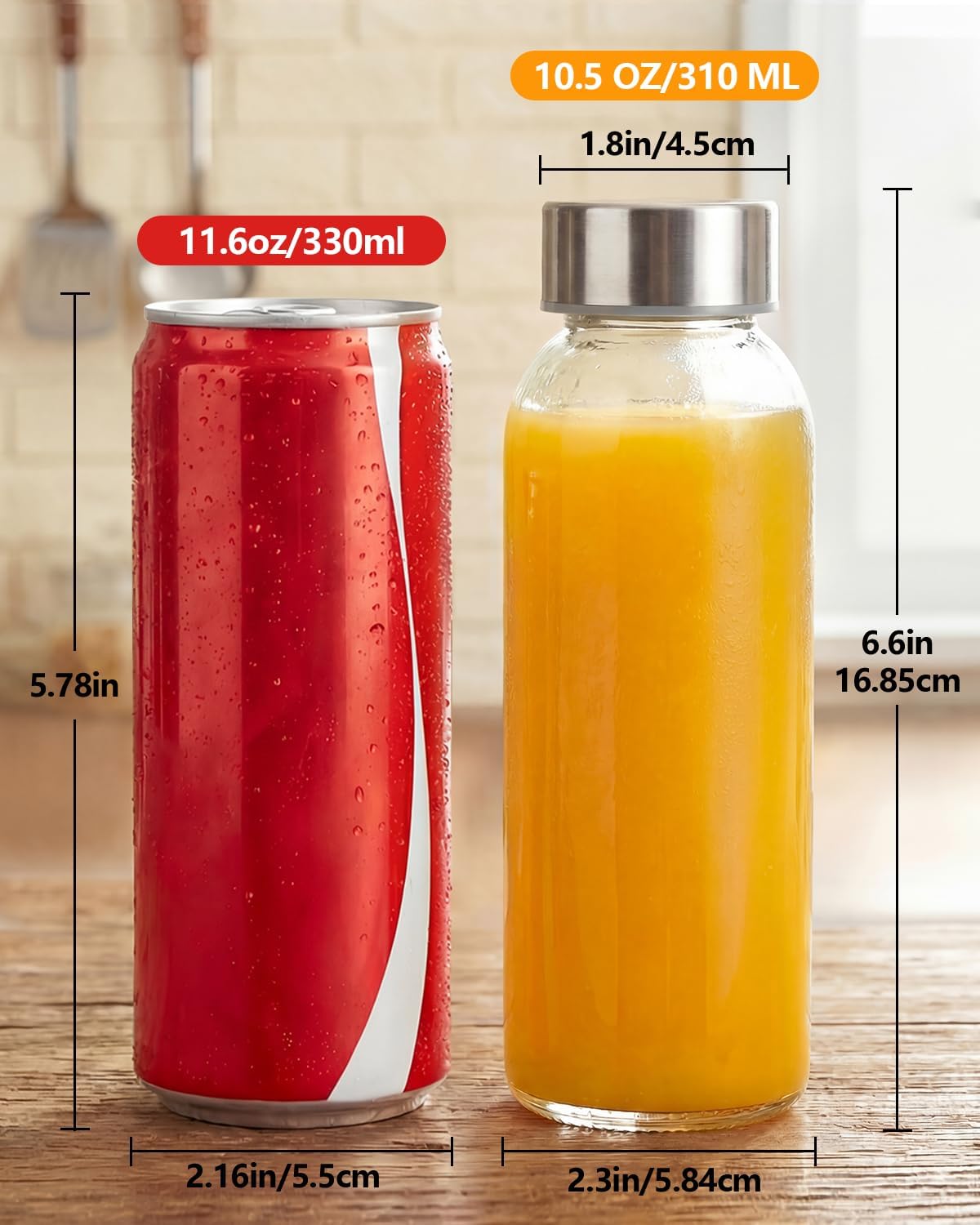Detalle 2 de Zukro Glass Water Bottles 10.5 oz