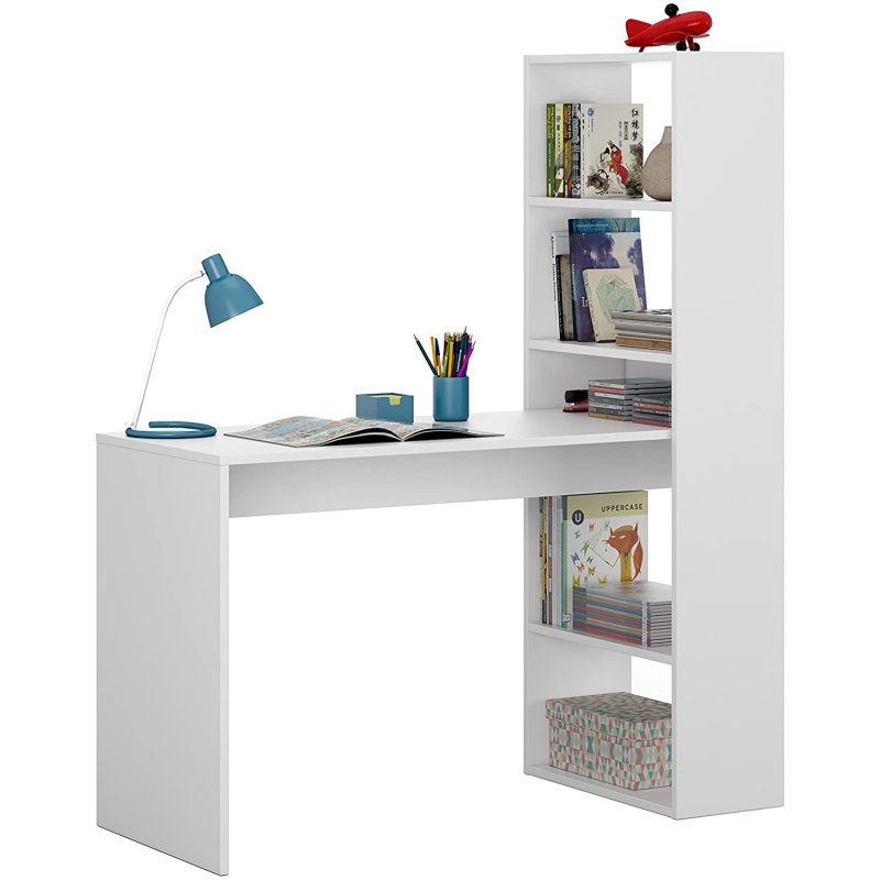 Thumbnail 3 de Habitdesign Duplo mesa de escritorio con estantería blanco artik