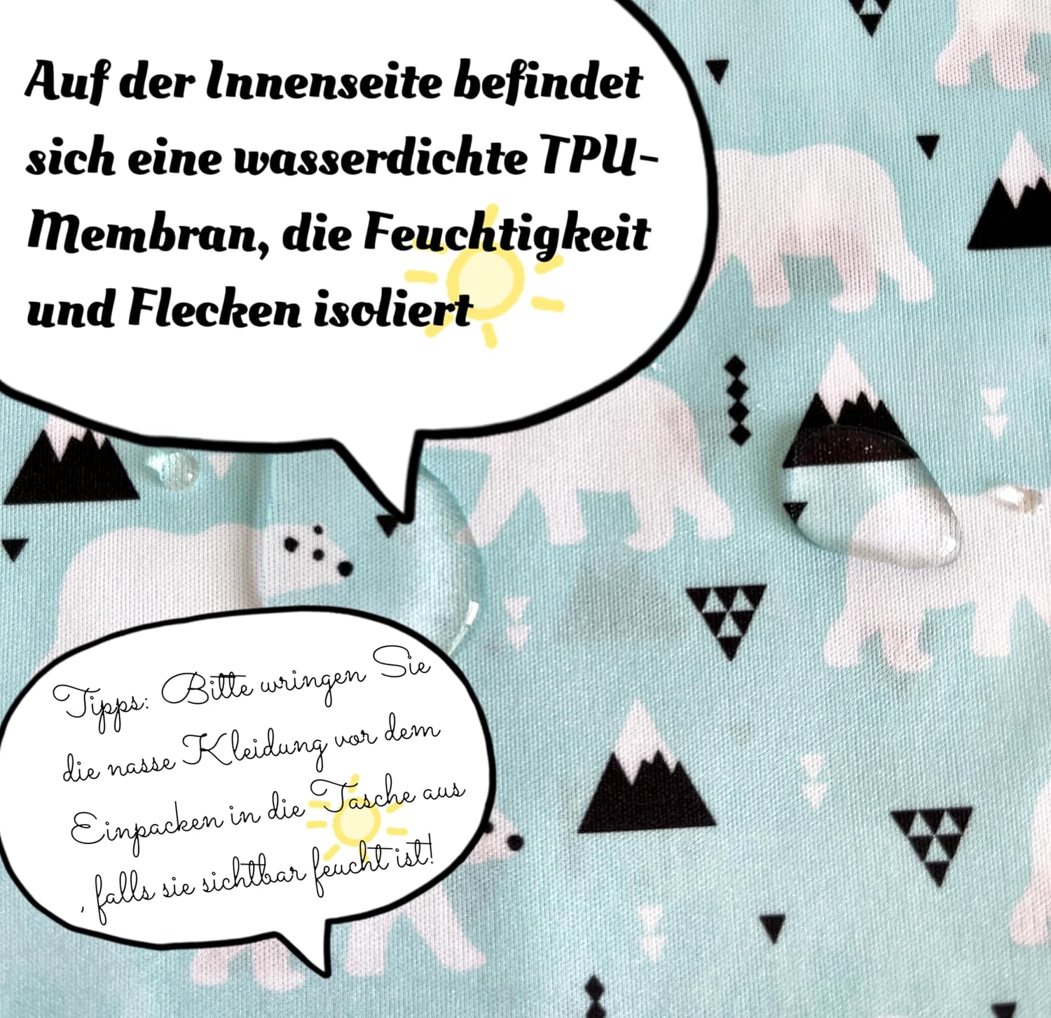 Thumbnail 5 de TRASUN Wetbag Kindergarten Nasstasche im 2er-Set – wasserdichte Nass- und Trockenbeutel für Windeln, Schwimmsachen & mehr
