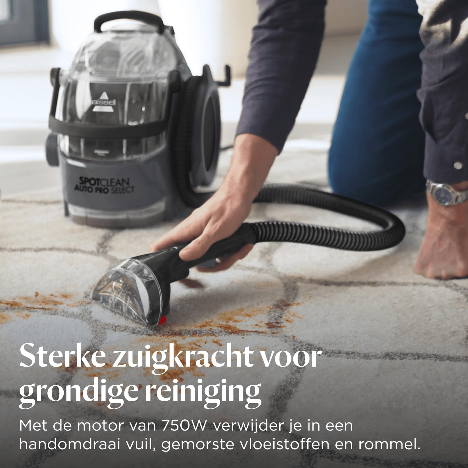 Detalle de BISSELL SpotClean Auto Pro Select 3730N tapijtreiniger, 750 W en 2,8 l