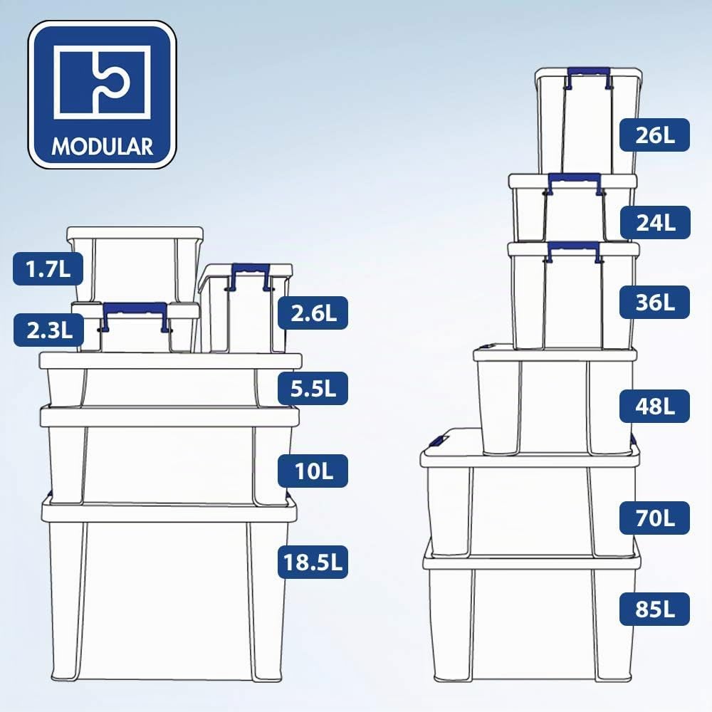 Thumbnail 4 de Bankers Box Prostore: scatola porta oggetti in plastica con coperchio, 10 L, impilabile, 14 x 34 x 21,5 cm