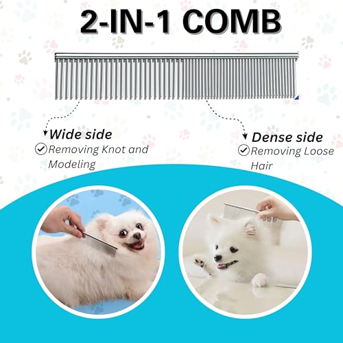 Thumbnail 5 de Candure Dematting Comb for Dog and Cat – 2-in-1 Deshedding Tool (Blue)