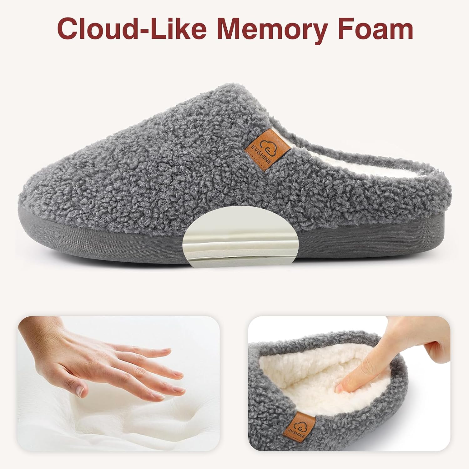 Detalle 2 de Evshine Memory Foam Slippers