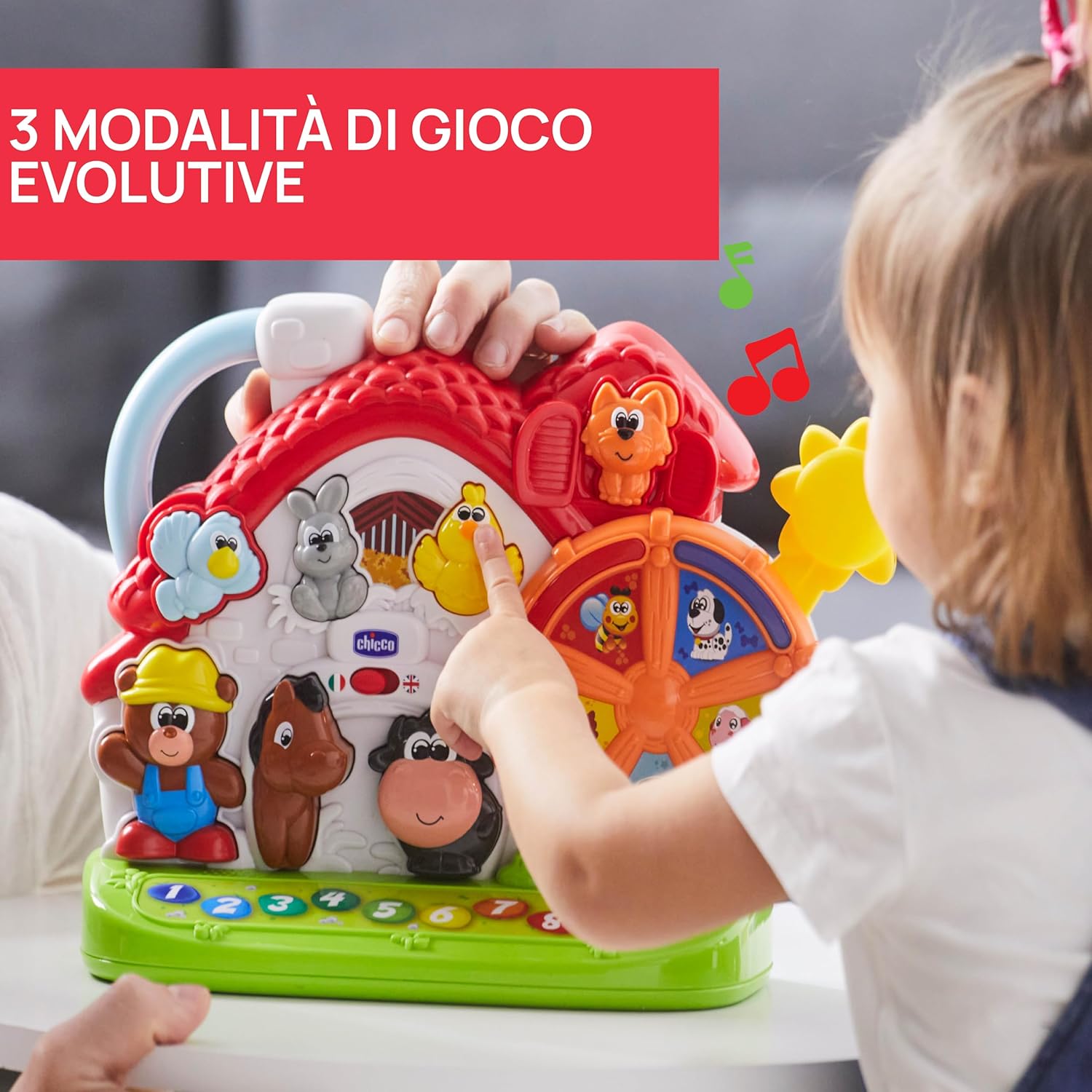 Detalle 2 de Chicco Fattoria Parlante Bilingue: Fattoria Educativa Interattiva per Neonati e Bambini 1–4 Anni