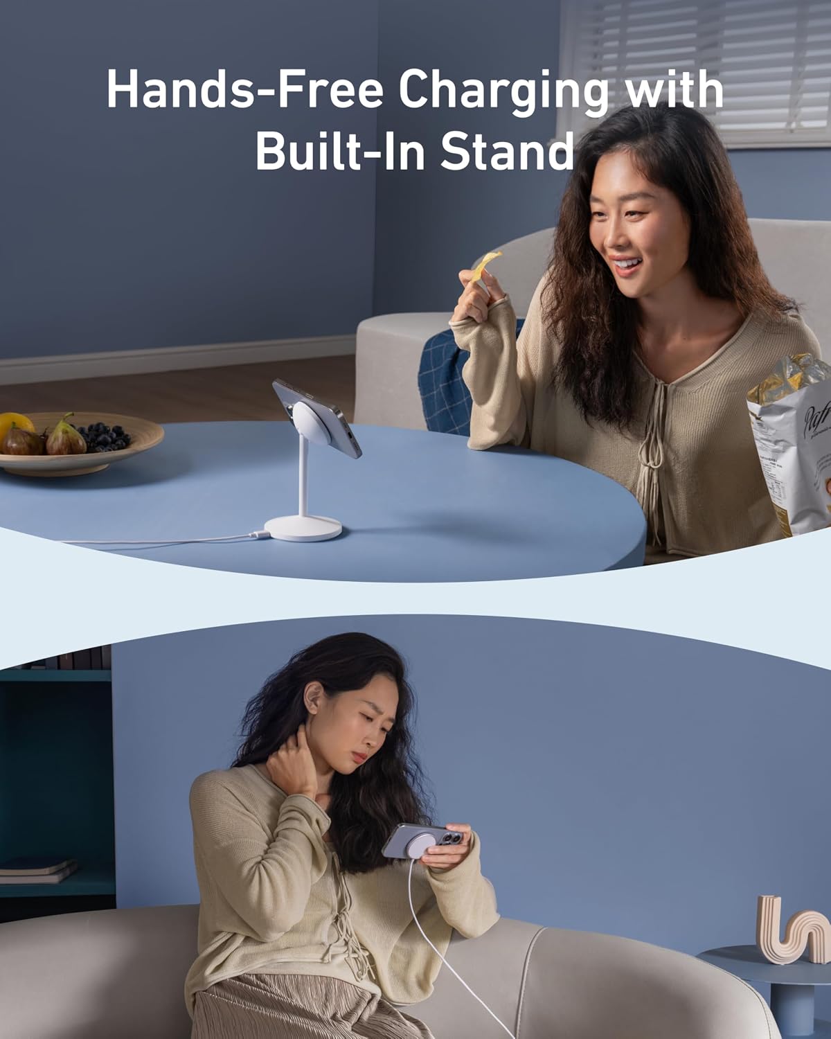 Thumbnail 3 de Anker MagGo Wireless Charger: 15W MagSafe‑Compatible Stand with 360° Rotation (No AC Adapter)