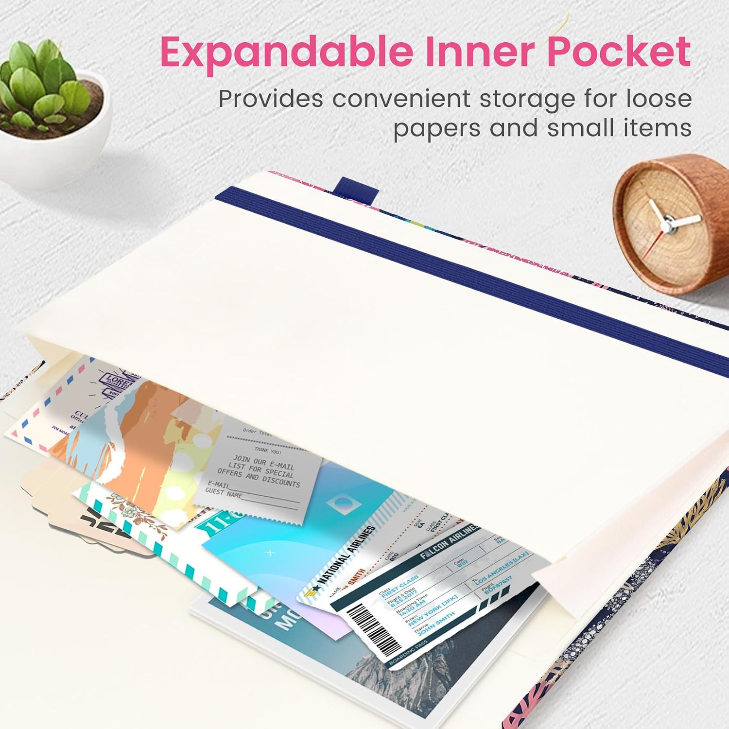 Detalle de Taja A5 Lined Journal, Hardcover Faux Leather, 160 Pages, Coral Reef