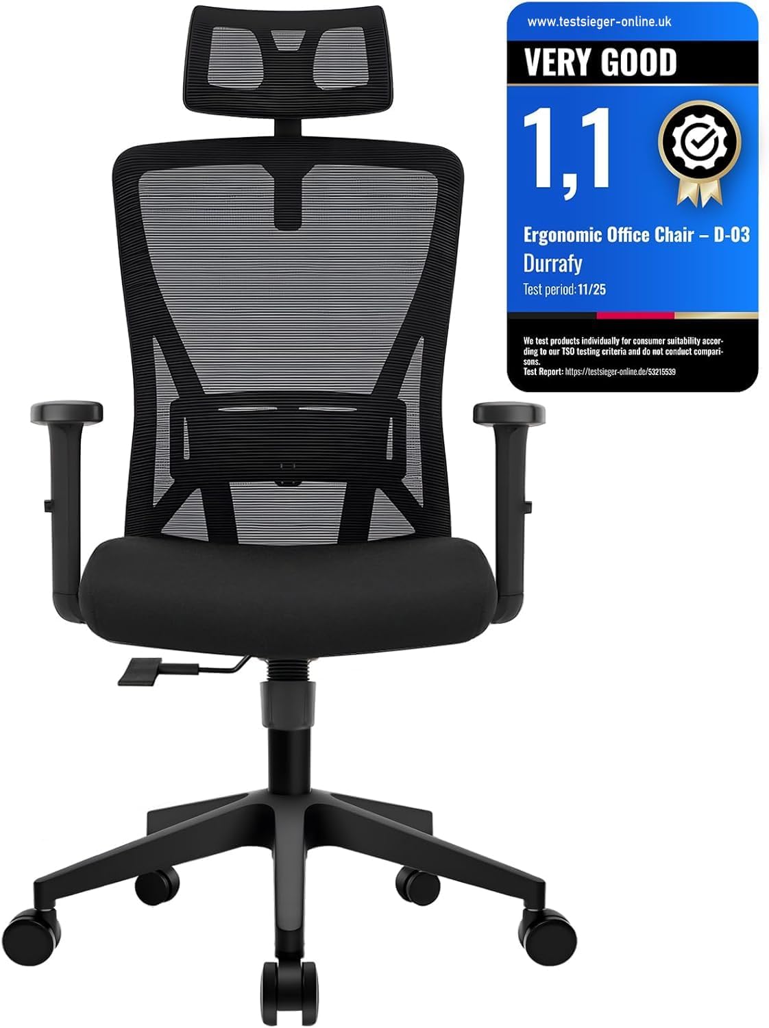 Detalle de Durrafy D-03 ergonomic office chair 150kg