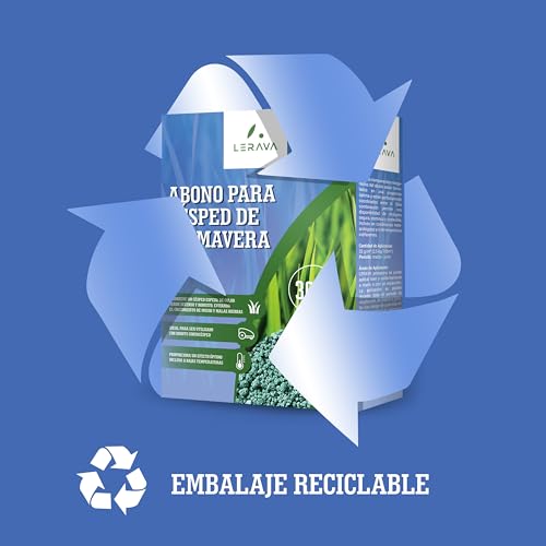 Detalle de LERAVA abono césped primavera (70 m²) – fertilizante de liberación lenta con protección fúngica