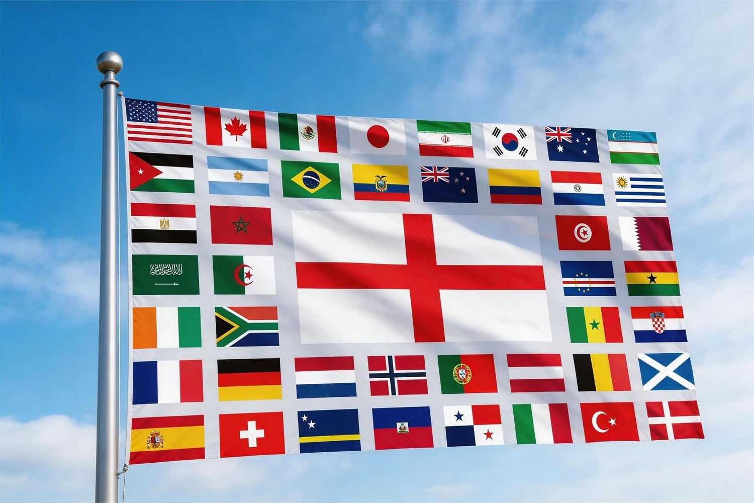 Detalle 2 de 5x3 ft Large 2026 World Cup Flag for England Fans