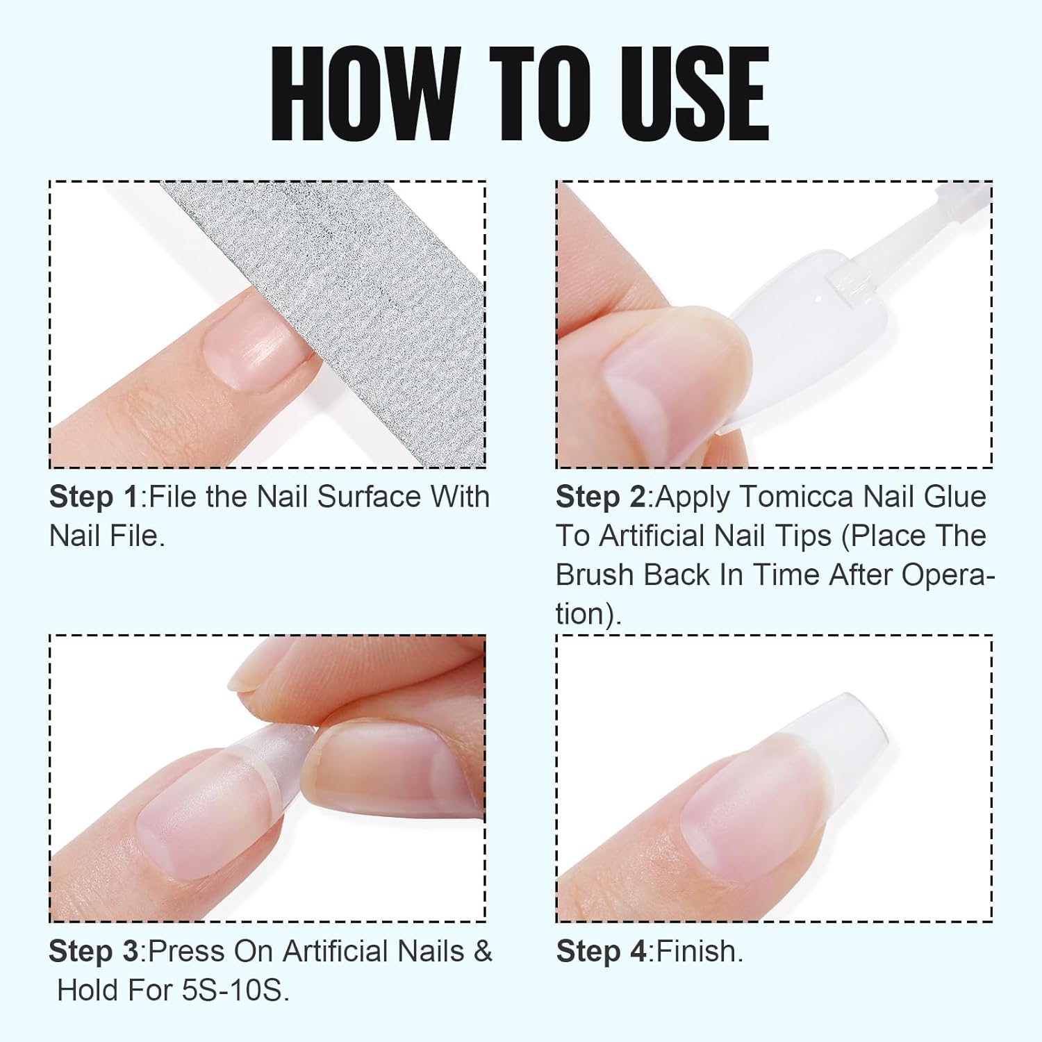 Detalle 2 de TOMICCA Colle à ongles Extra Forte Rapide (7 ml) avec pinceau pour capsules et ongles acryliques