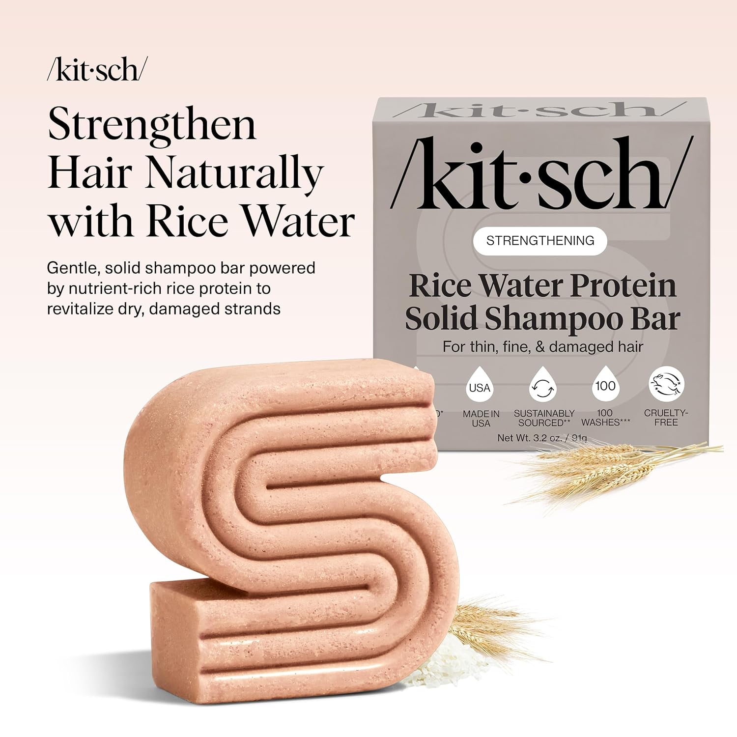 Detalle 2 de Kitsch Rice Water Shampoo Bar 3.2 oz