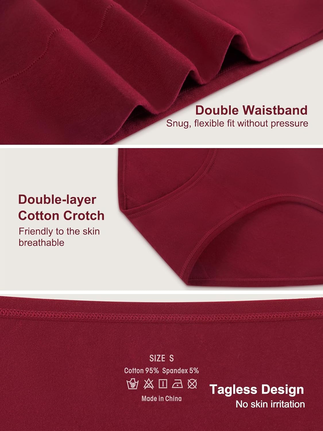 Thumbnail 4 de Vevmon Cotton High-Waisted Full Coverage Briefs (5-Pack) for Women