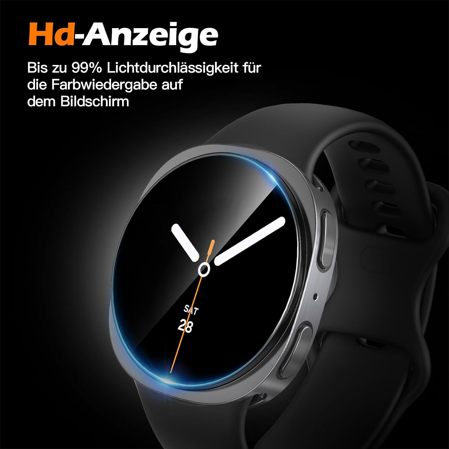 Detalle de Misxi Glas-Displayschutzfolie 40mm für Samsung Galaxy Watch 8/9 – 3er-Set inkl. Hülle und Auto-Ausrichtungstool