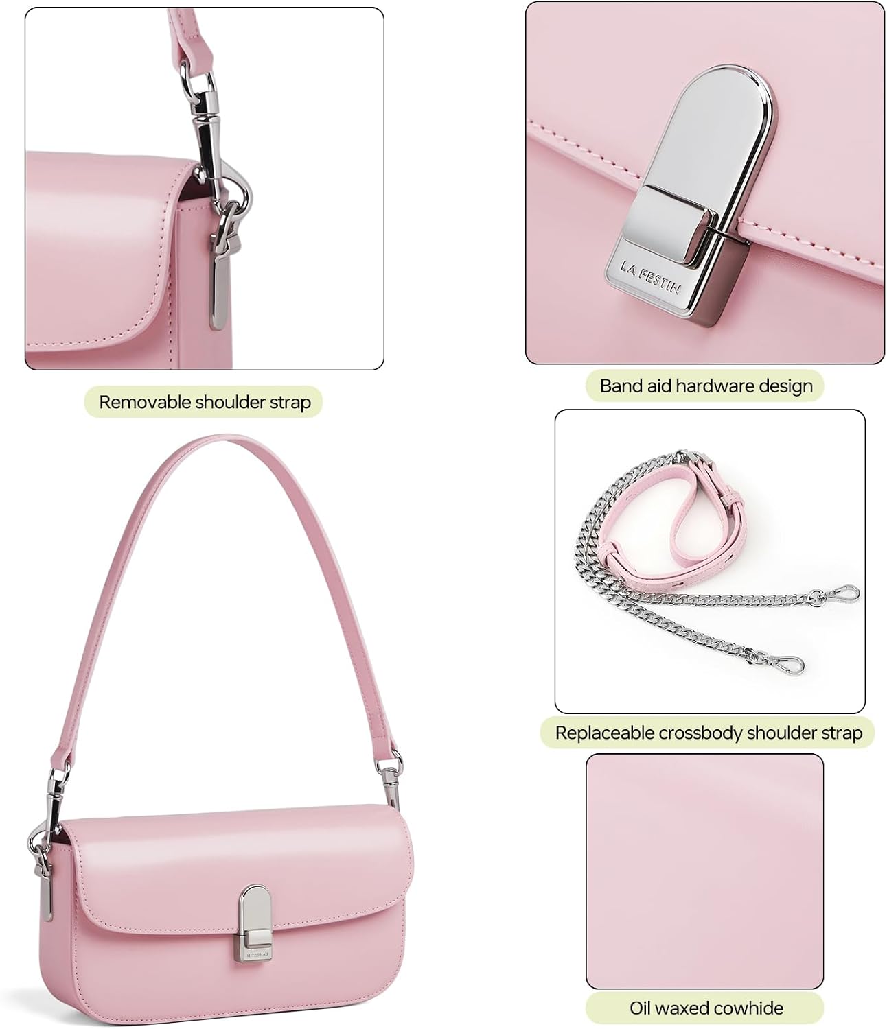 Detalle de LA FESTIN Genuine Leather Shoulder Purse