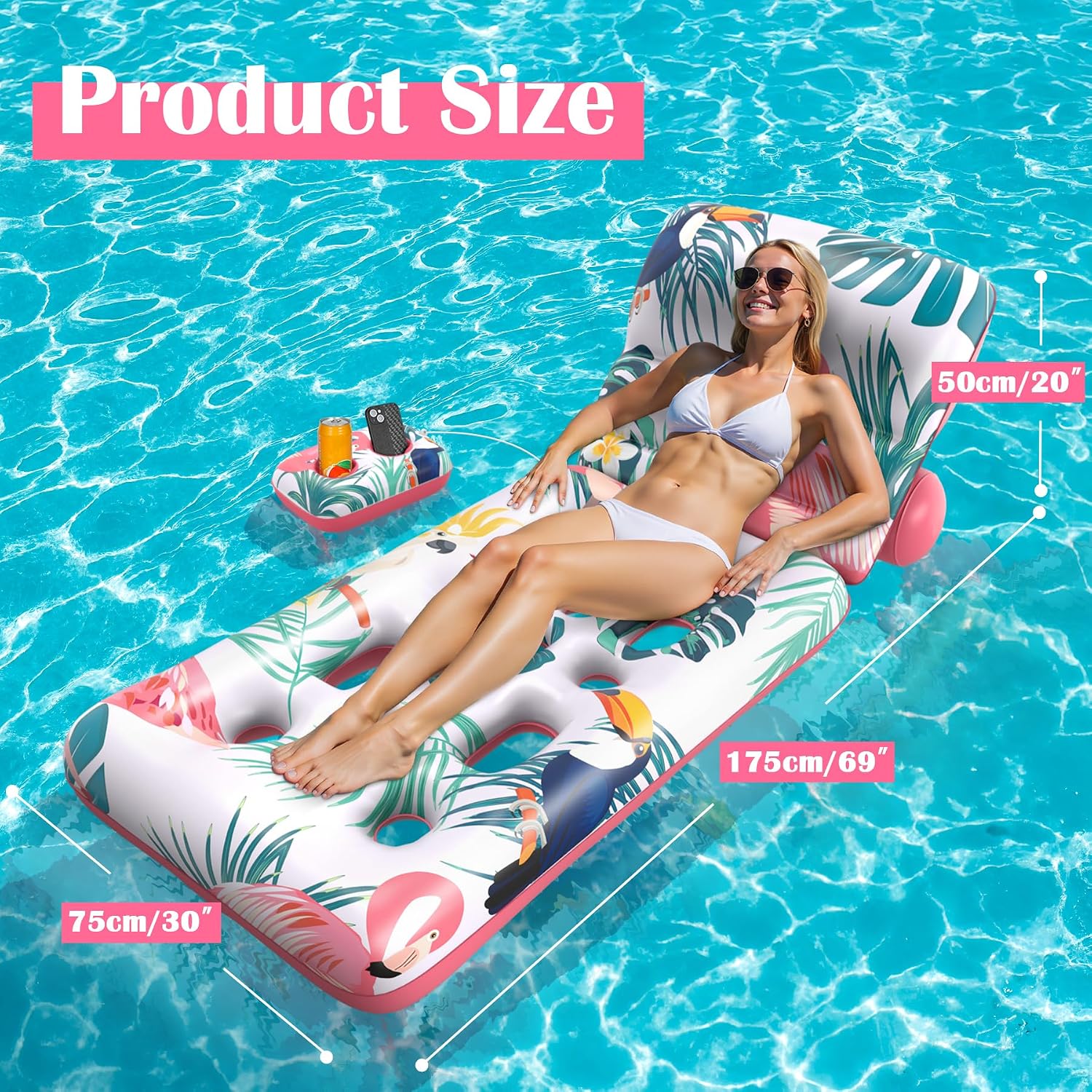 Thumbnail 5 de LUVTOY Colchoneta Piscina con Respaldo Ajustable: descanso, refresco y diversión para adultos