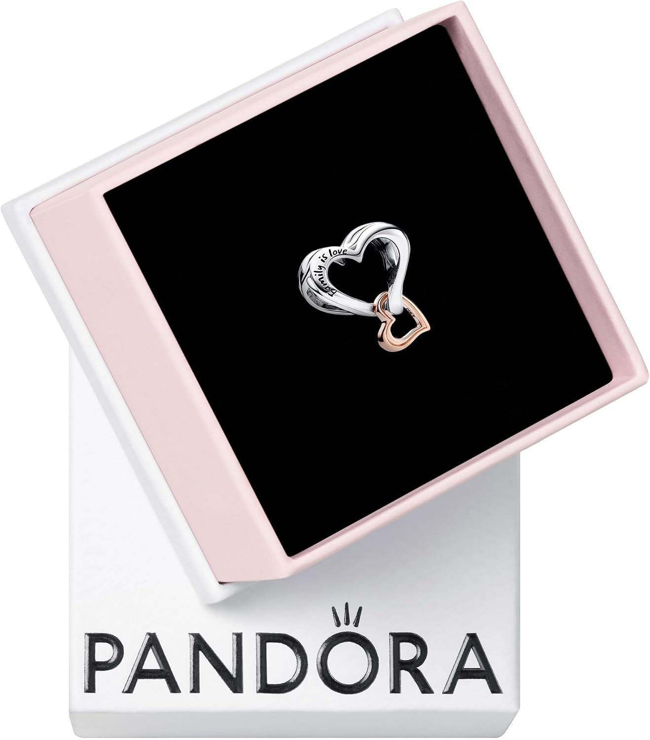 Detalle de Pandora Moments Bicolor Unendlichkeits-Herz Charm – rosevergoldet, kompatibel mit Moments Armbändern (782642C00)