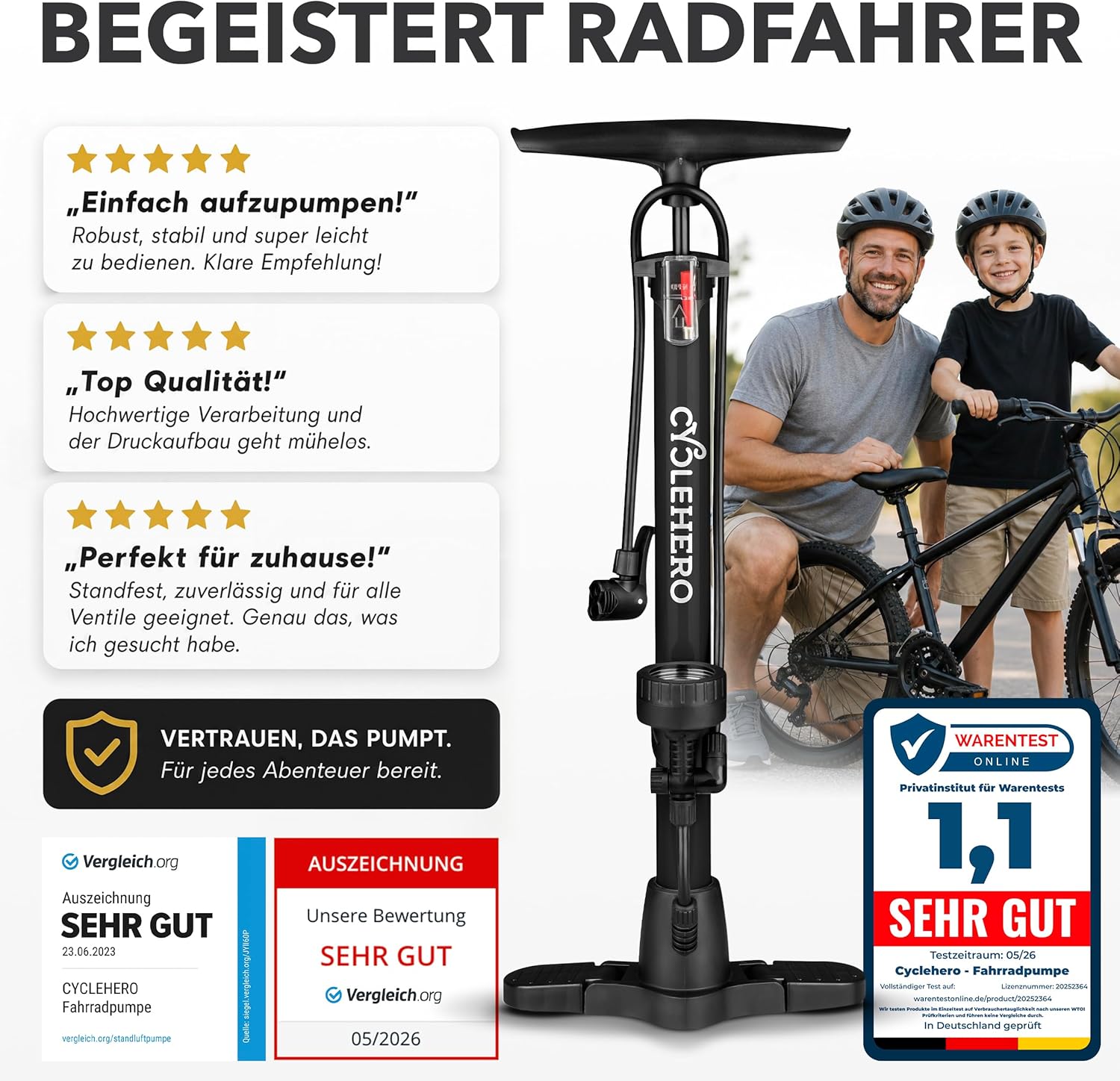 Detalle 2 de CYCLEHERO Standluftpumpe 60 cm
