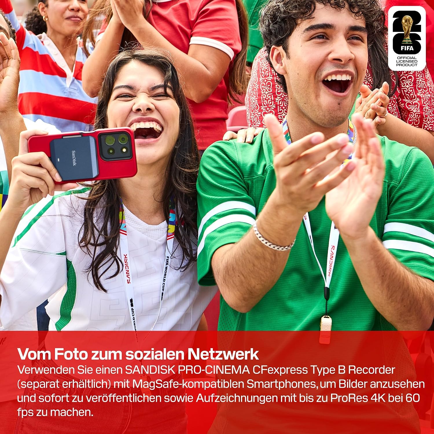 Detalle de SanDisk CFexpress Type-B Speicherkarte FIFA World Cup 2026 Edition 256 GB