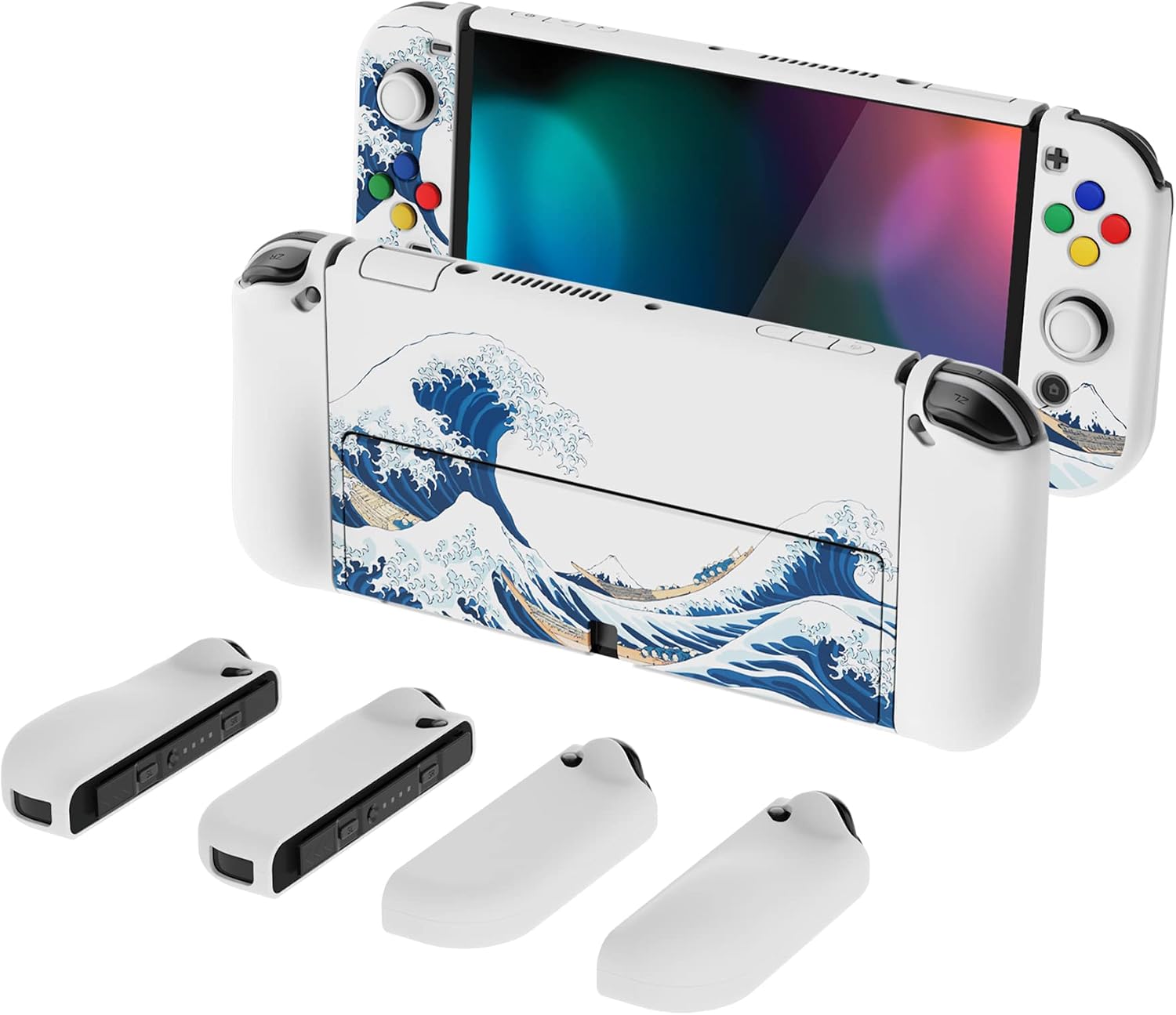 Detalle de PlayVital AlterGrips – etui do Nintendo Switch OLED z ergonomicznymi uchwytami