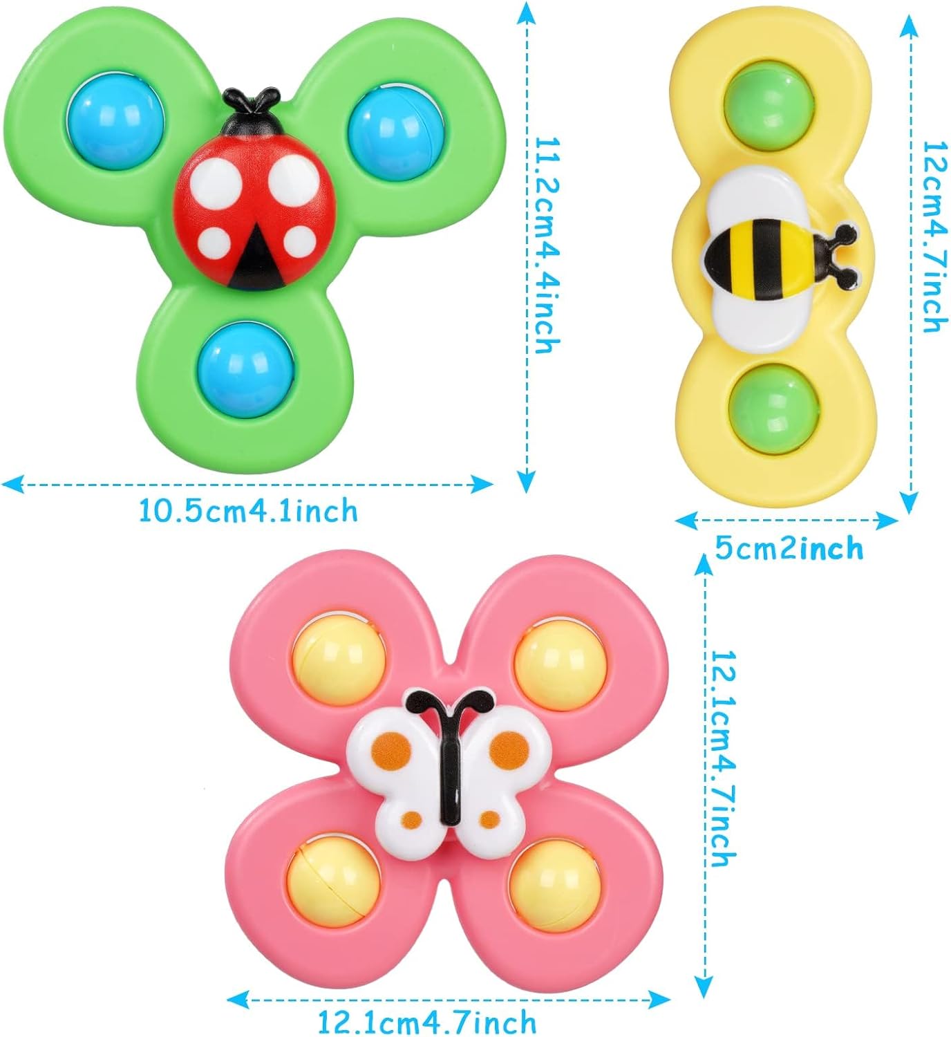 Thumbnail 3 de Ainiv 3PCS Suction Cup Spinner Toy for Baby – Sensory Spinners for Toddlers 1–3 years