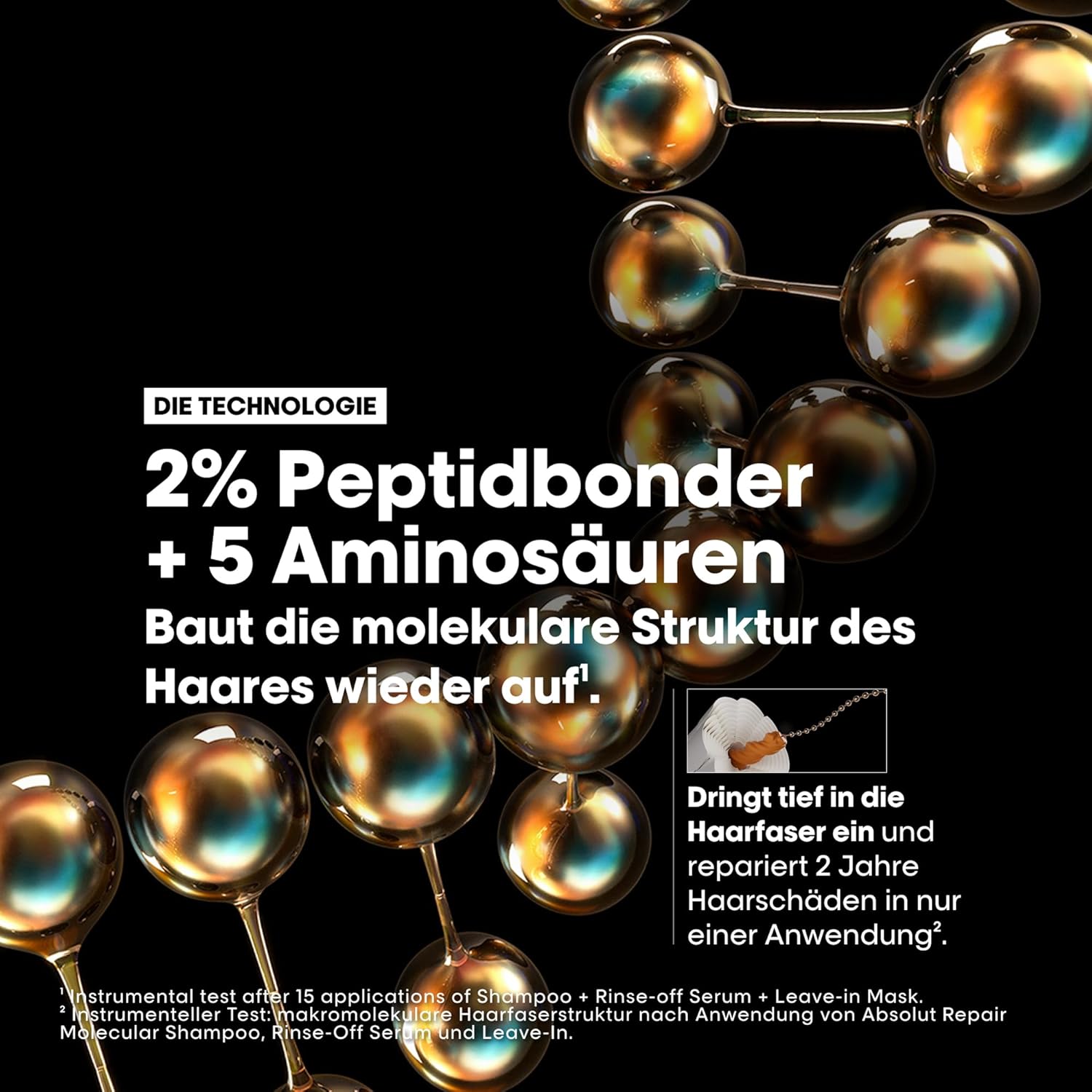 Thumbnail 4 de L’Oréal Professionnel Absolut Repair Molecular Shampoo für strukturgeschädigtes Haar (ohne Sulfate)