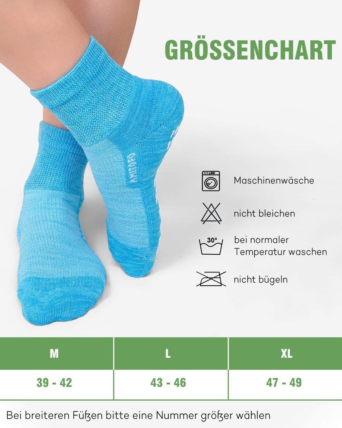 Detalle 2 de ZFSOCK Diabetiker Socken Bambus Stoppersocken ohne Gummibund & Naht – extra weit mit Anti-Rutsch