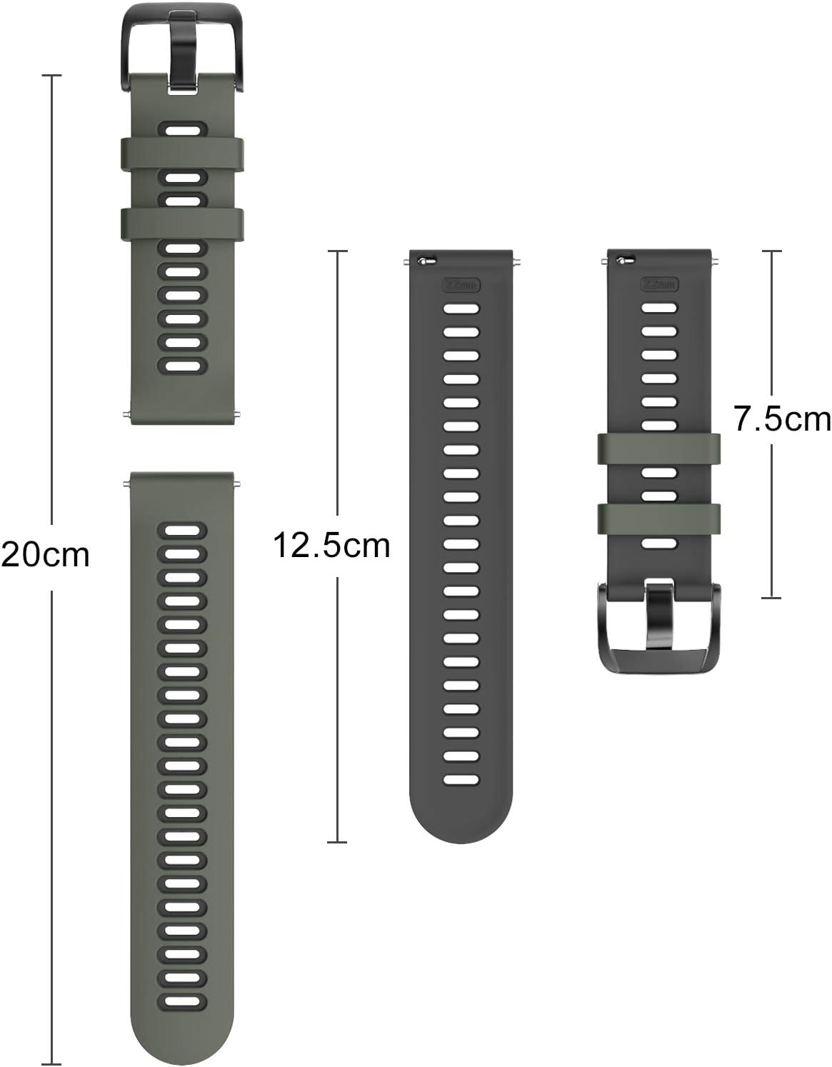 Thumbnail 5 de OVERSTEP Compatible 22mm Silicone Strap for Vivoactive 4