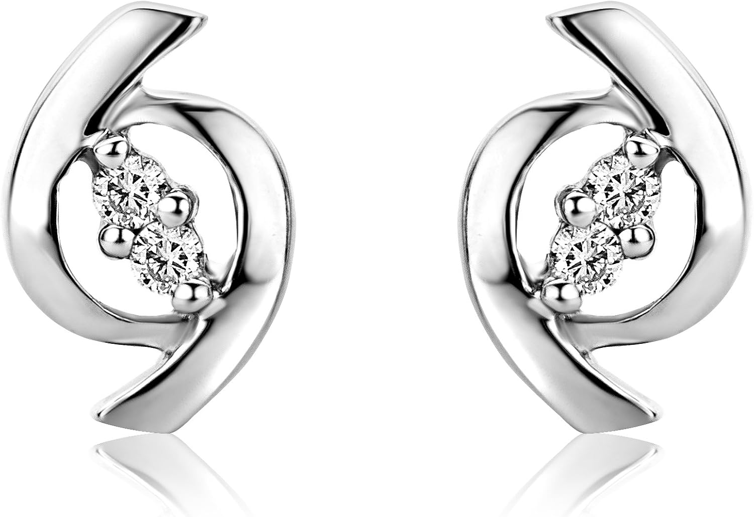 Detalle 2 de Miore Pendientes oro blanco 9k con diamantes