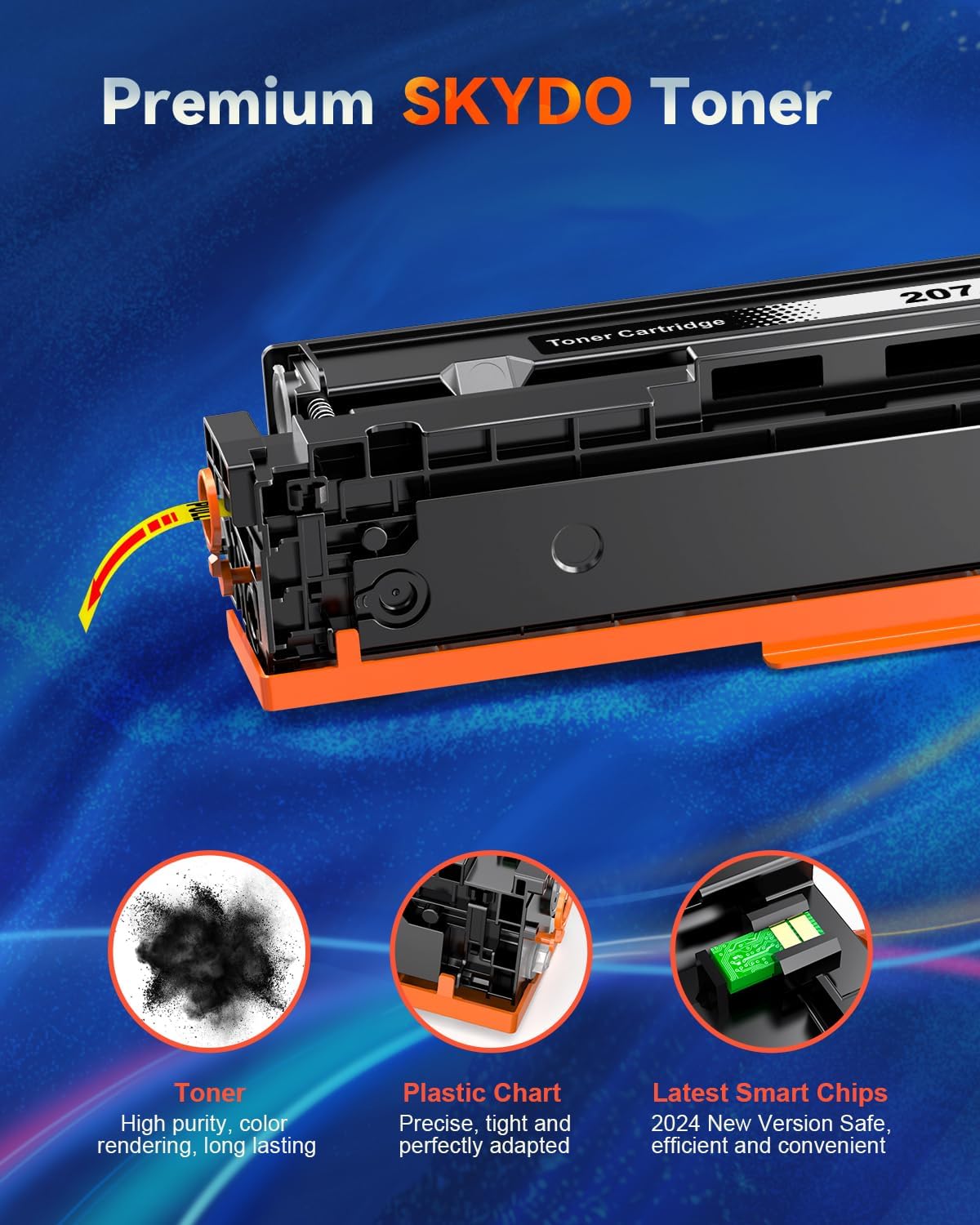 Detalle de Toner 207A con Chip Compatibile per HP Color LaserJet Pro MFP M283/M255 – HP 207A Nero (W2210A) con chip riciclato