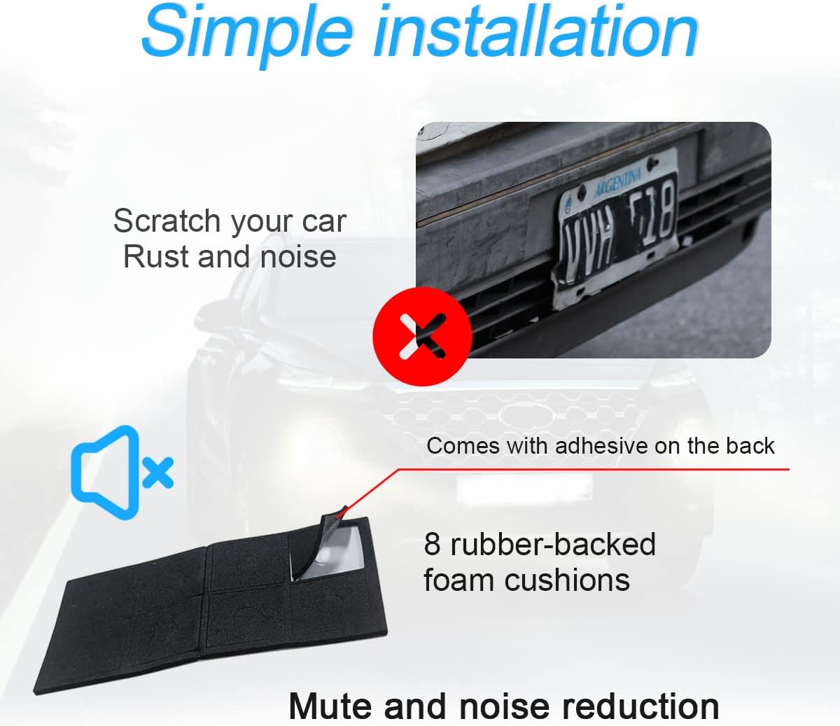 Detalle de YALOK Anti Theft License Plate Screws Kit (M6, 1/4"), Rustproof Stainless Steel with Anti-Theft Tool