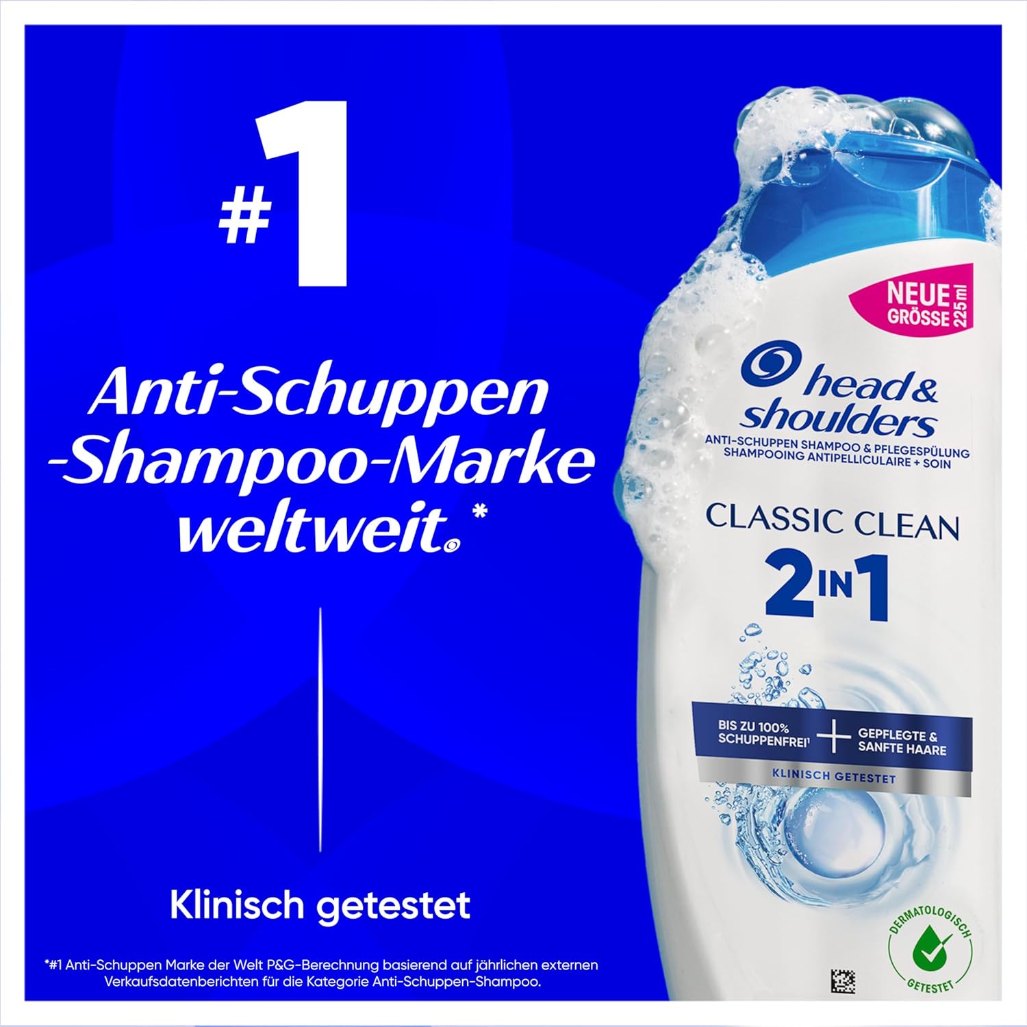 Detalle de Head & Shoulders Classic Clean 2-in-1 Anti-Schuppen Shampoo und Pflegespülung, 1000 ml Pumpspender