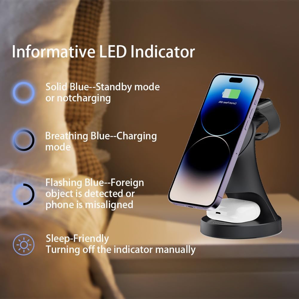 Thumbnail 5 de 3-in-1 Magnetic Wireless Charger Stand for iPhone Series