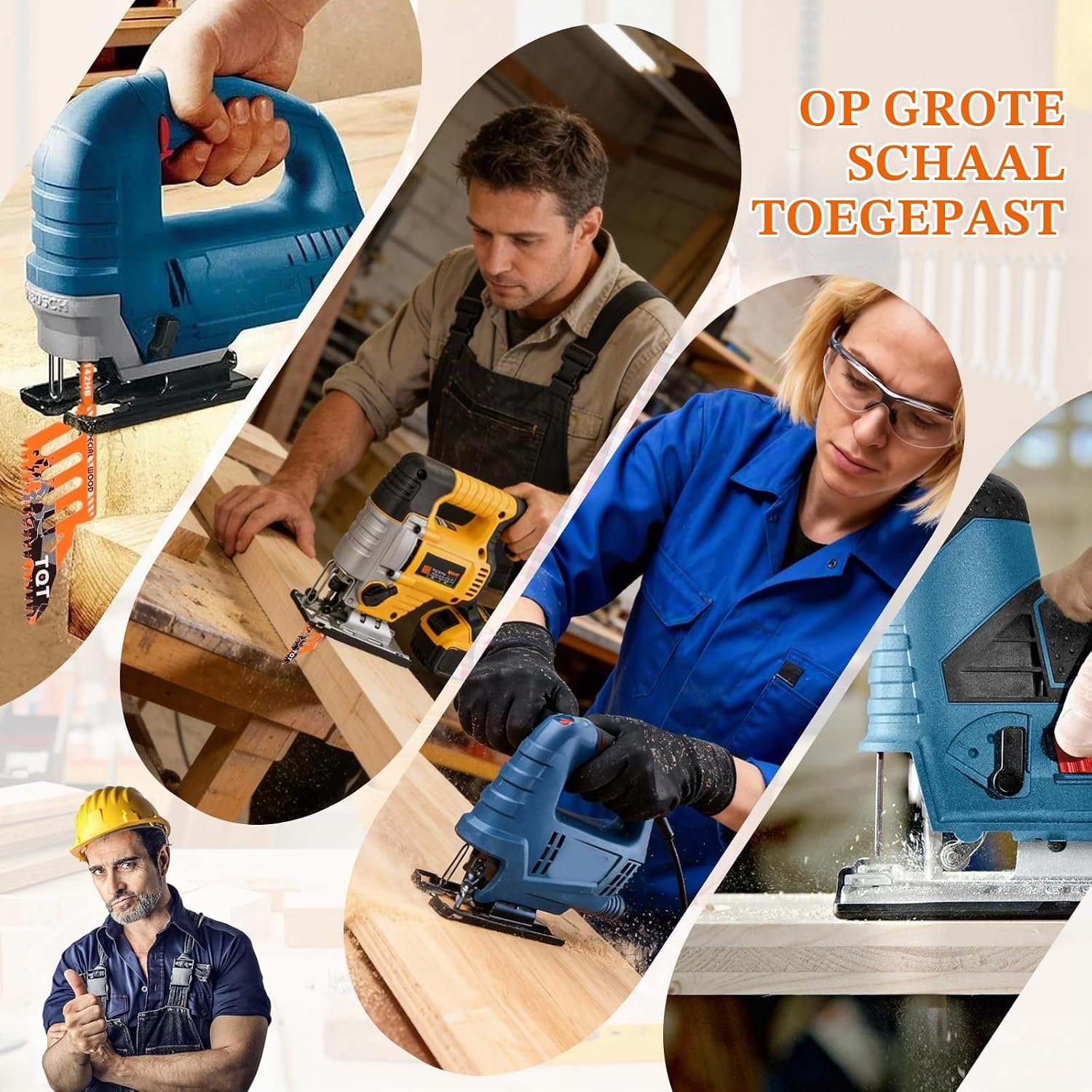 Thumbnail 6 de INQUIRLLY T-schacht-decoupeerzaagbladen, 12 stuks voor hout, SK5-staal